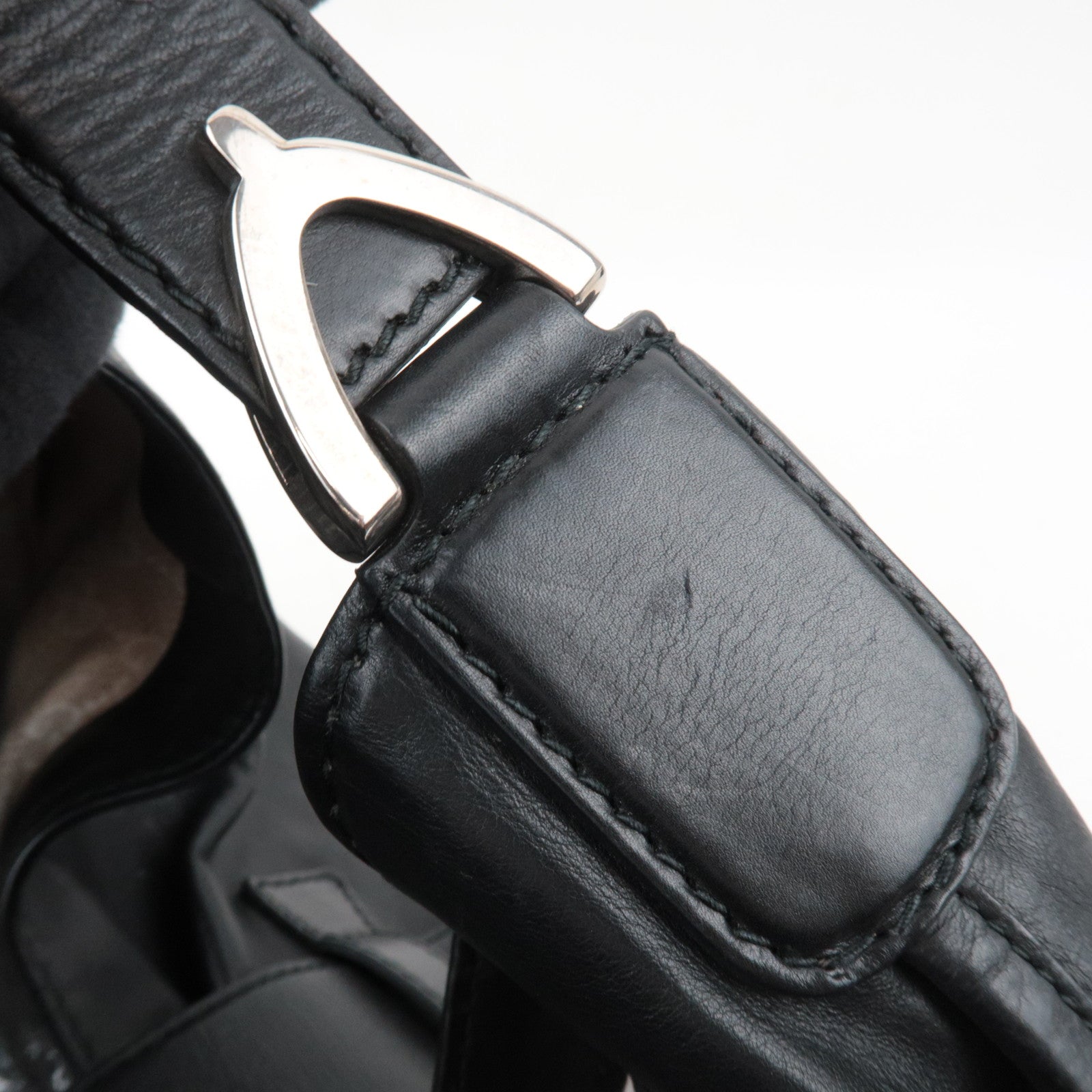 GUCCI Shoulder Bag Leather Black 296855