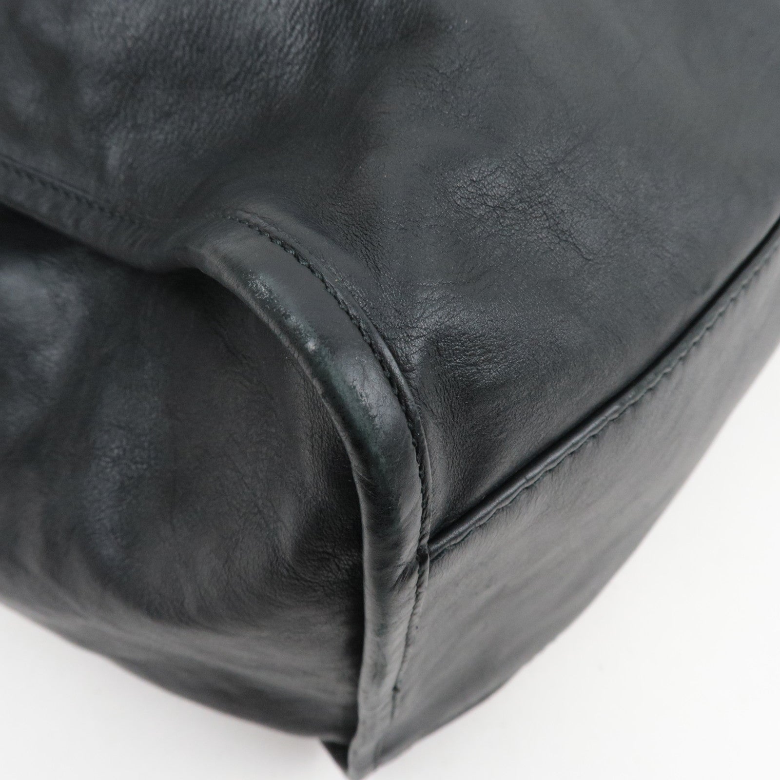 GUCCI Shoulder Bag Leather Black 296855