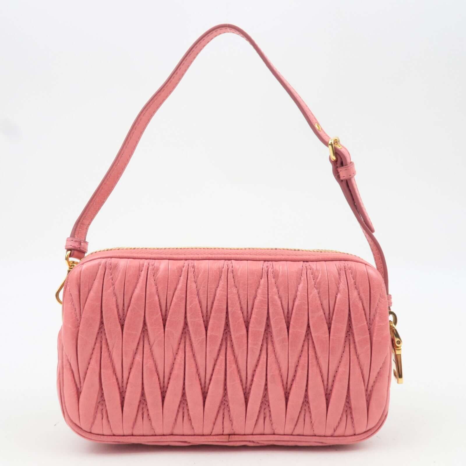 MIU MIU Matelasse Mini Bag Leather Pink