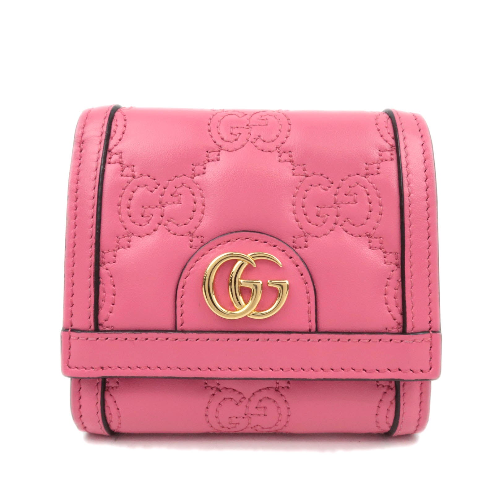 GUCCI GG Matelasse Leather Wallet Pink 72379986260