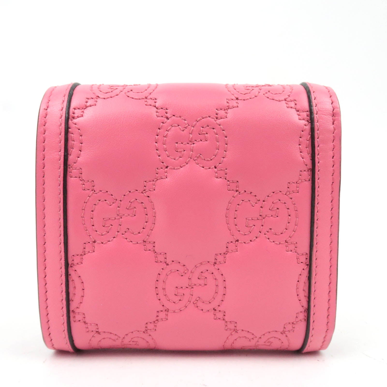 GUCCI GG Matelasse Leather Wallet Pink 723799