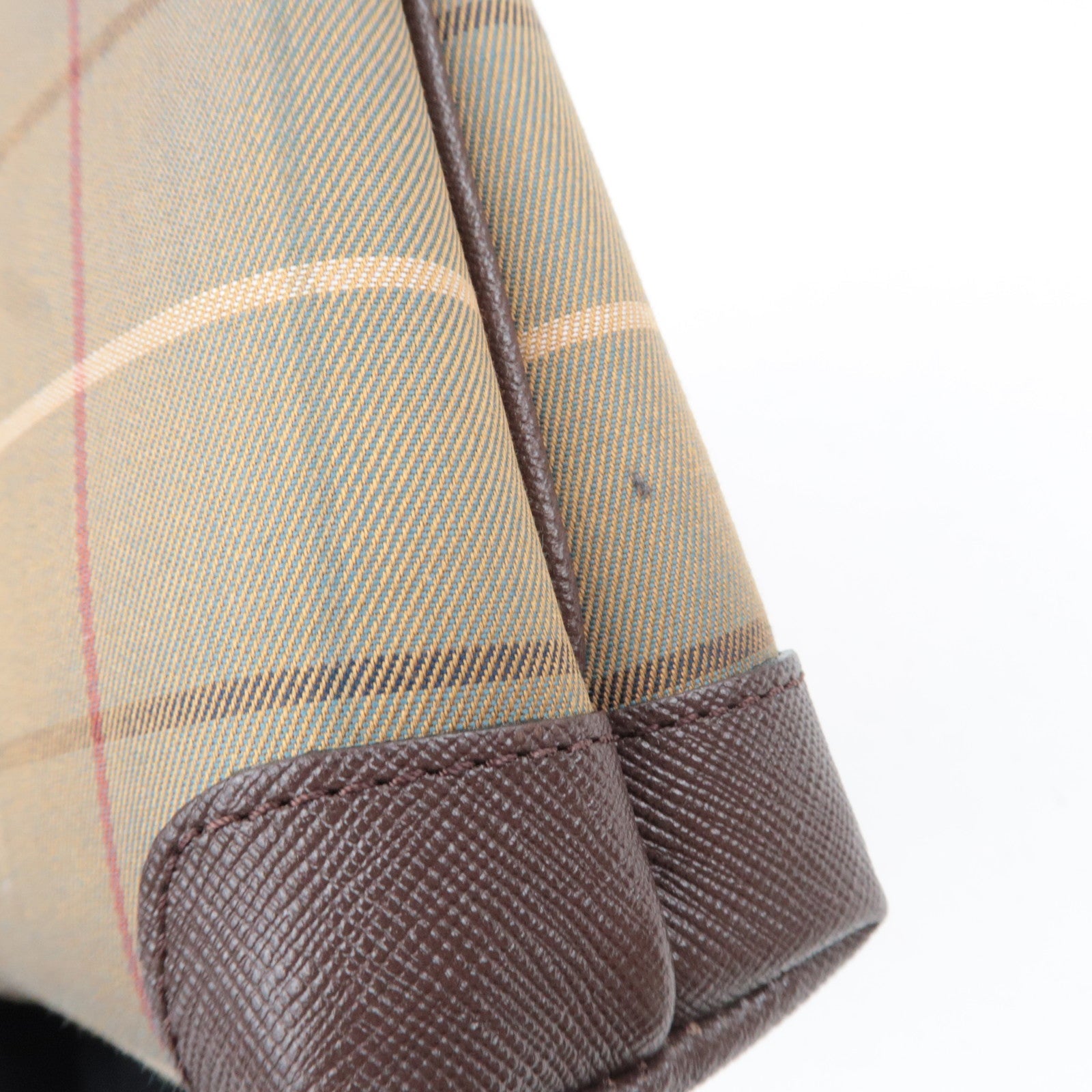 BURBERRY Burberrys Plaid Cosmetic Pouch Khaki