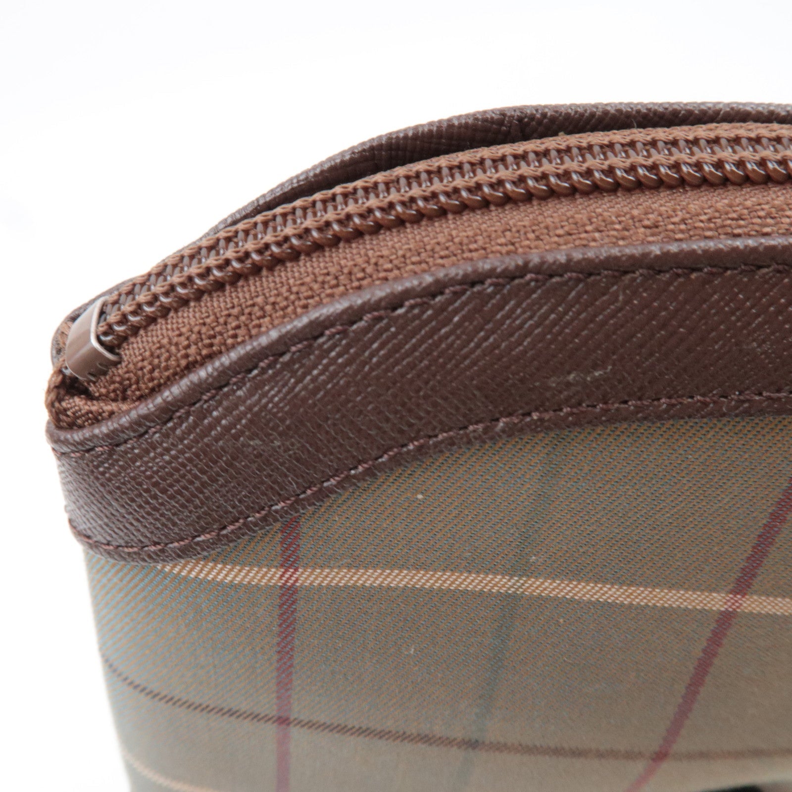 BURBERRY Burberrys Plaid Cosmetic Pouch Khaki