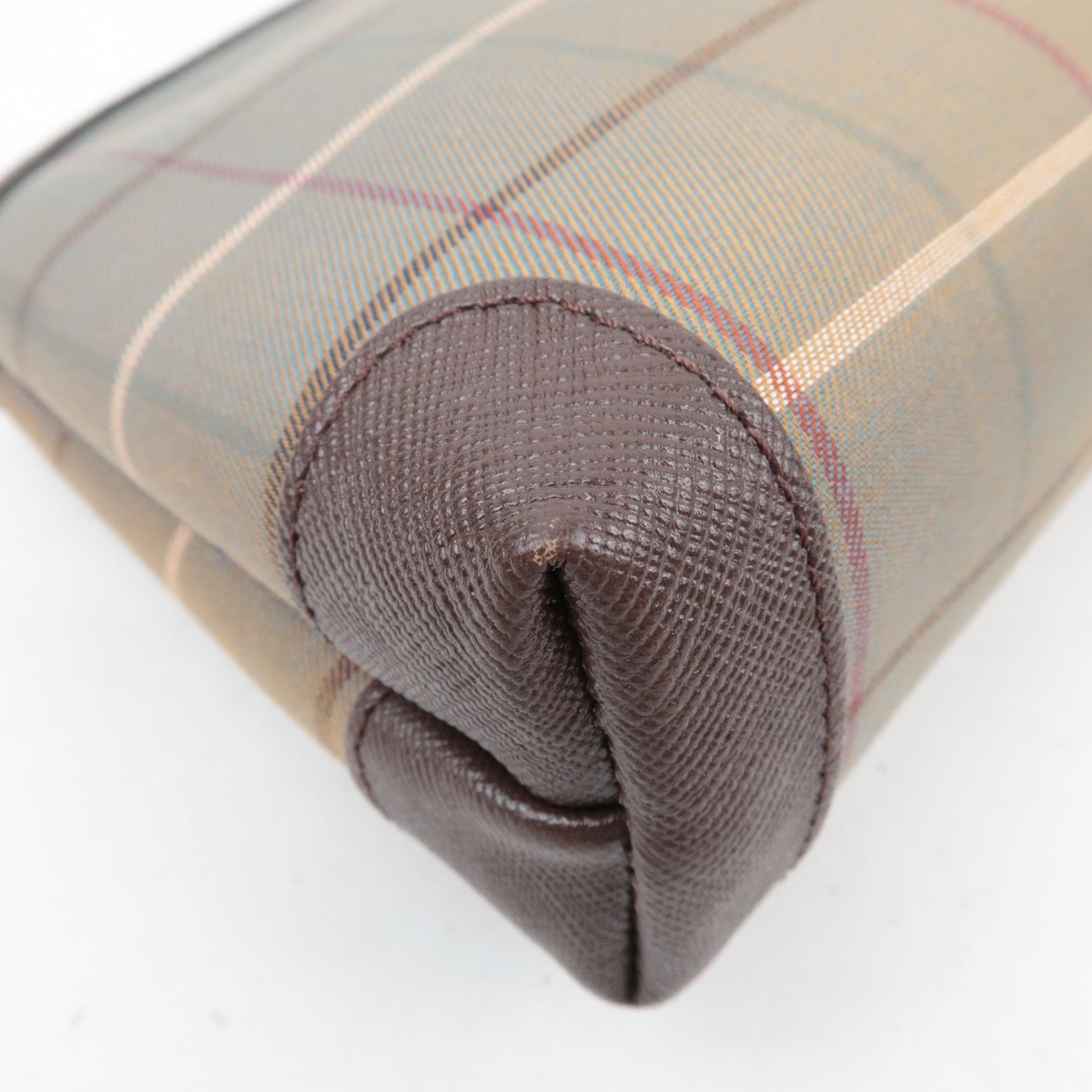 BURBERRY Burberrys Plaid Cosmetic Pouch Khaki