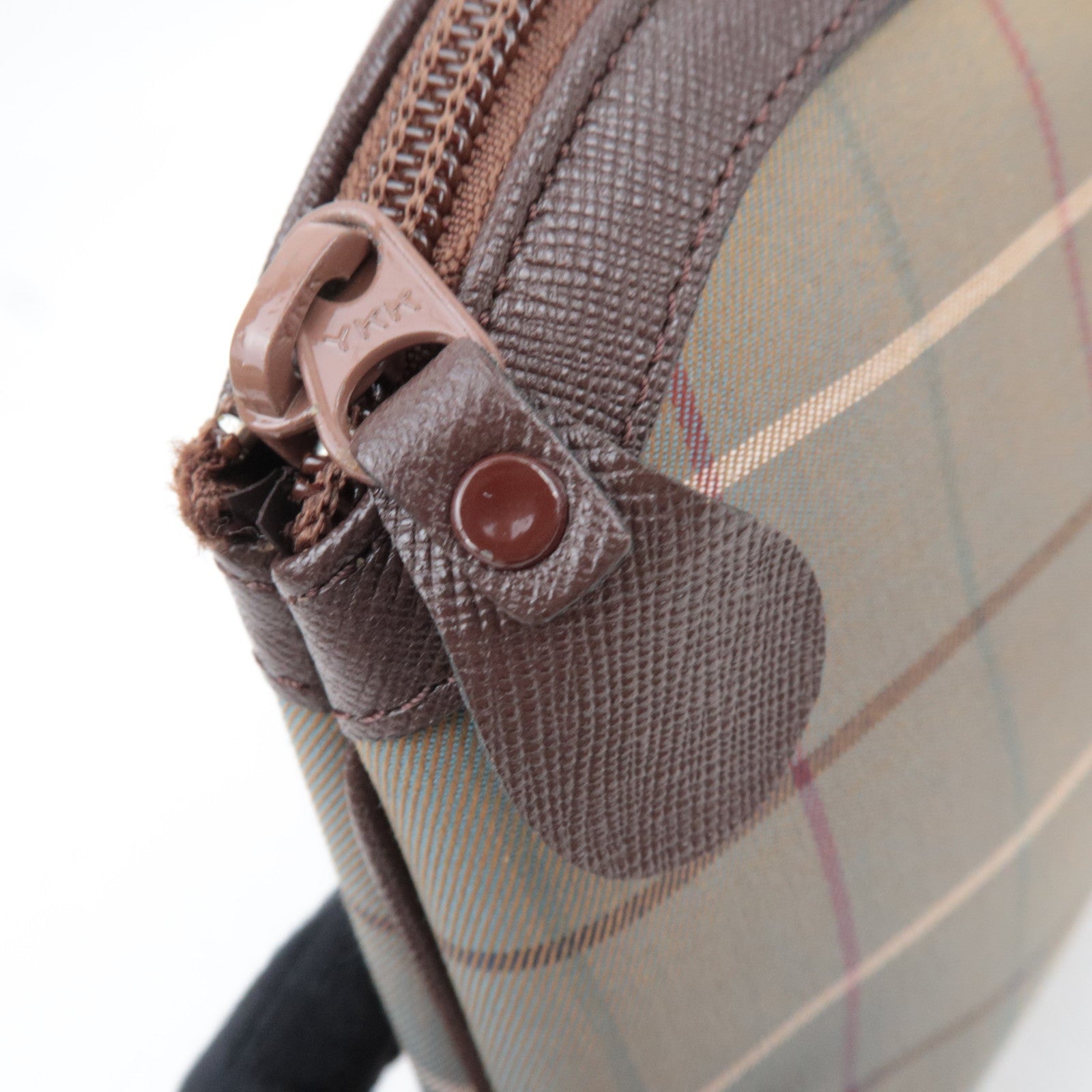 BURBERRY Burberrys Plaid Cosmetic Pouch Khaki