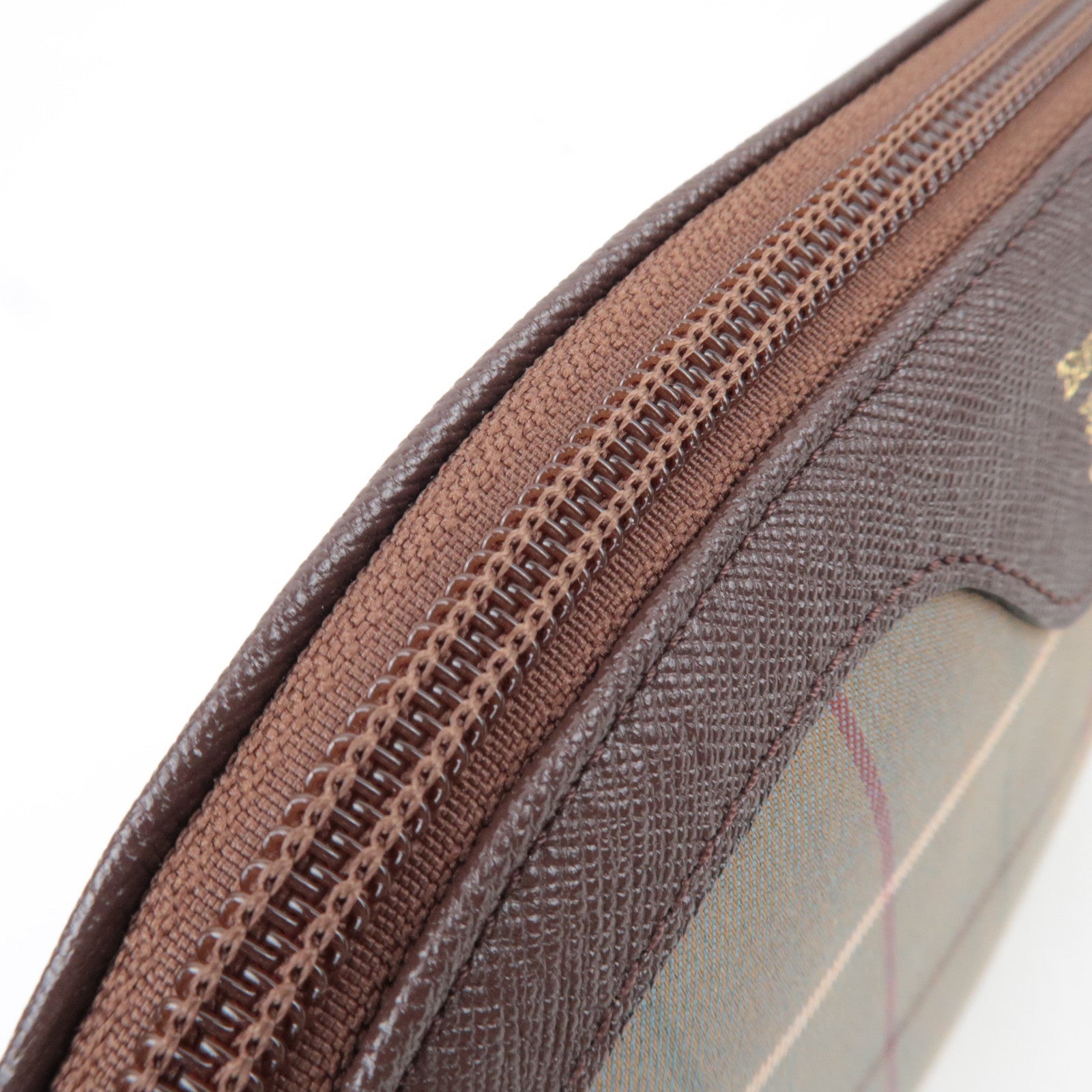 BURBERRY Burberrys Plaid Cosmetic Pouch Khaki