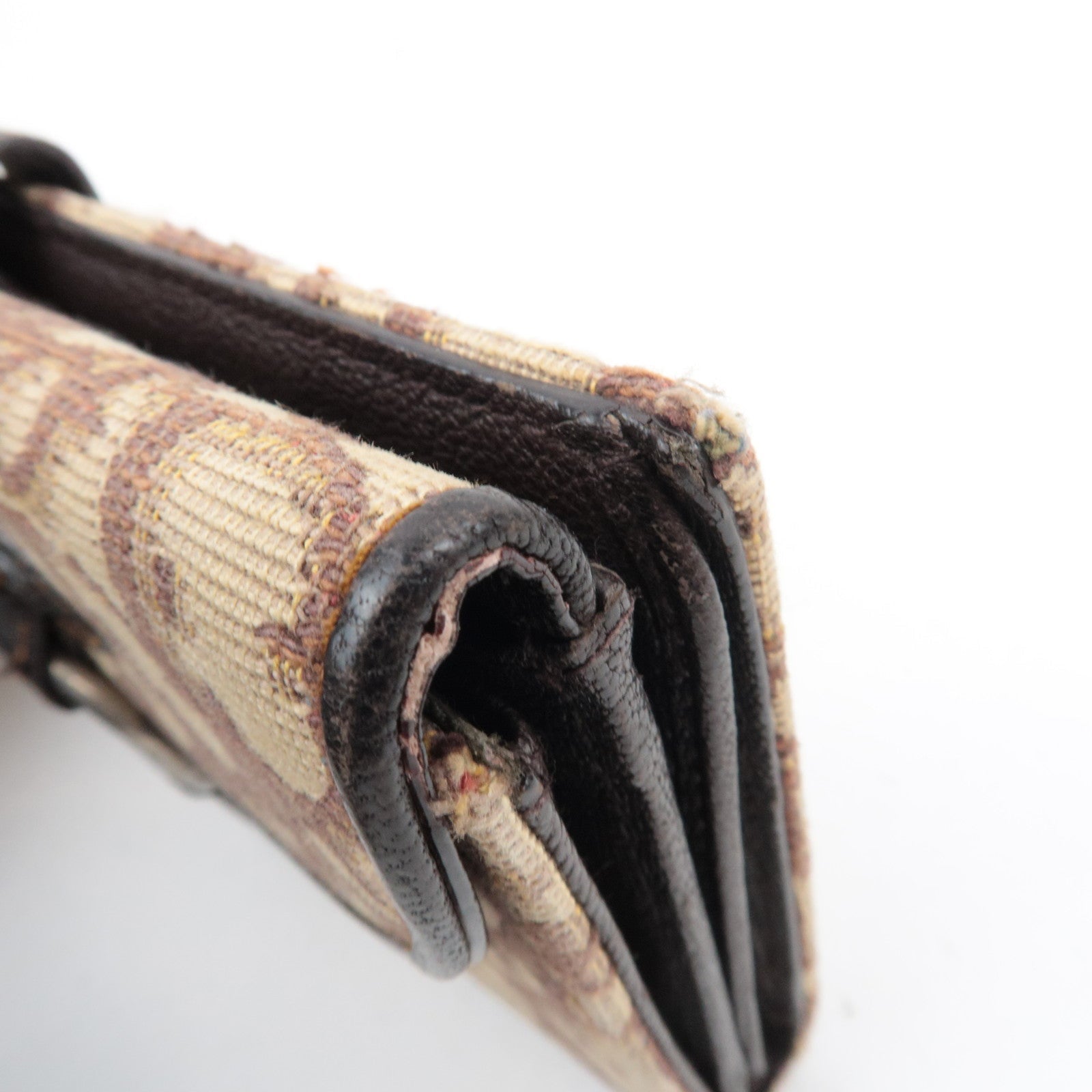 Christian Dior Trotter Double Hook Wallet Beige