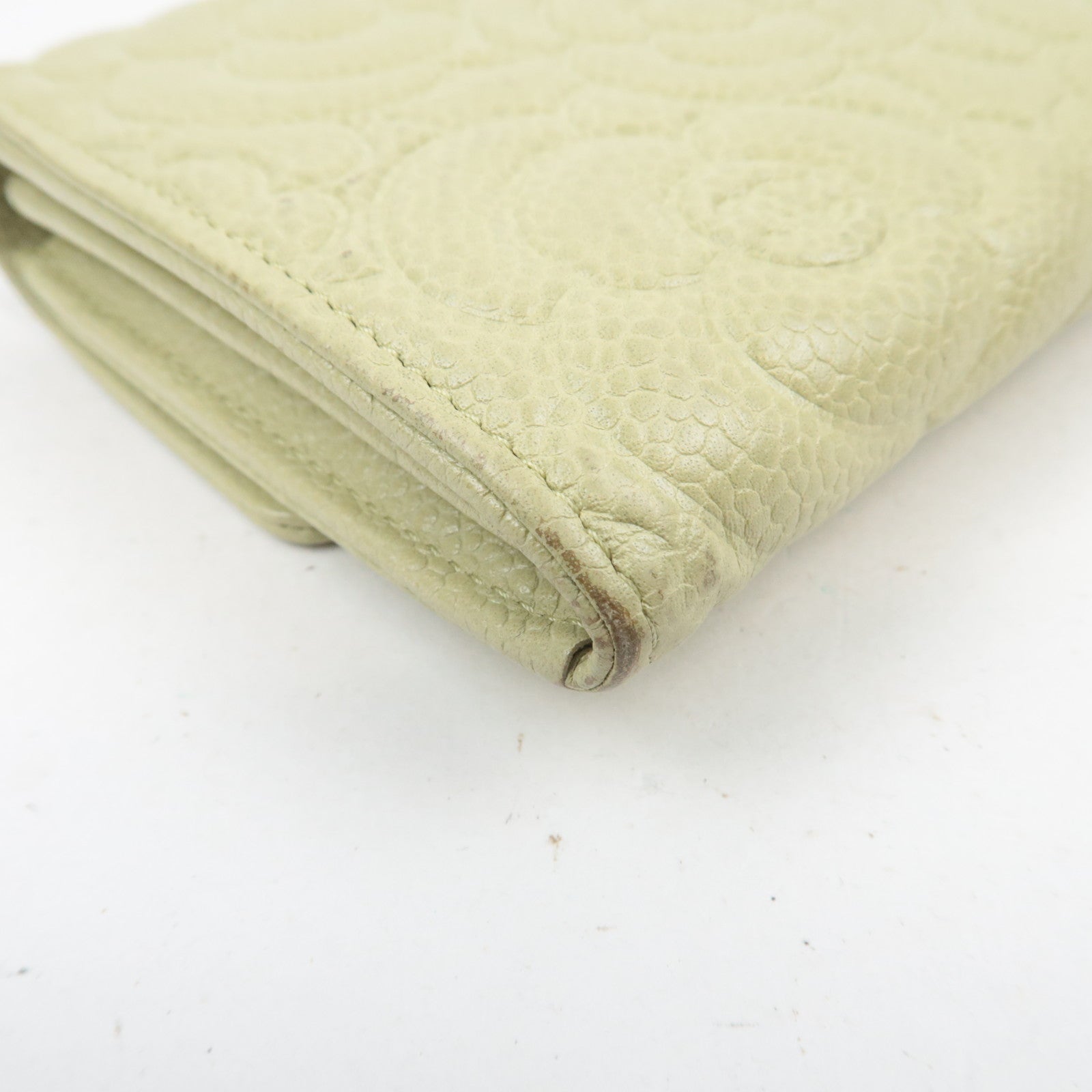 CHANEL Camellia Wallet Caviarskin Light Green 30567831