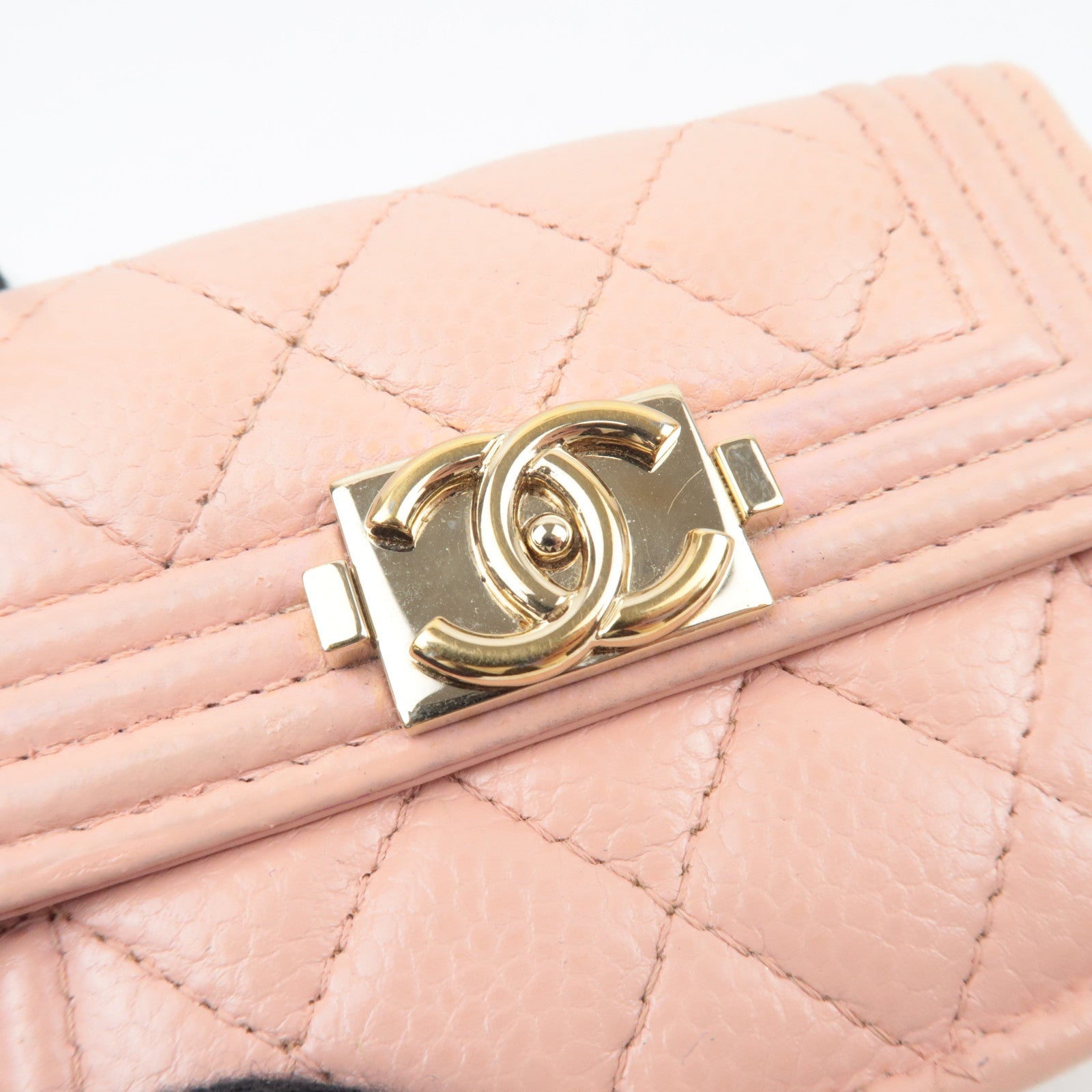 CHANEL Boy Chanel Wallet Caviarskin Pink