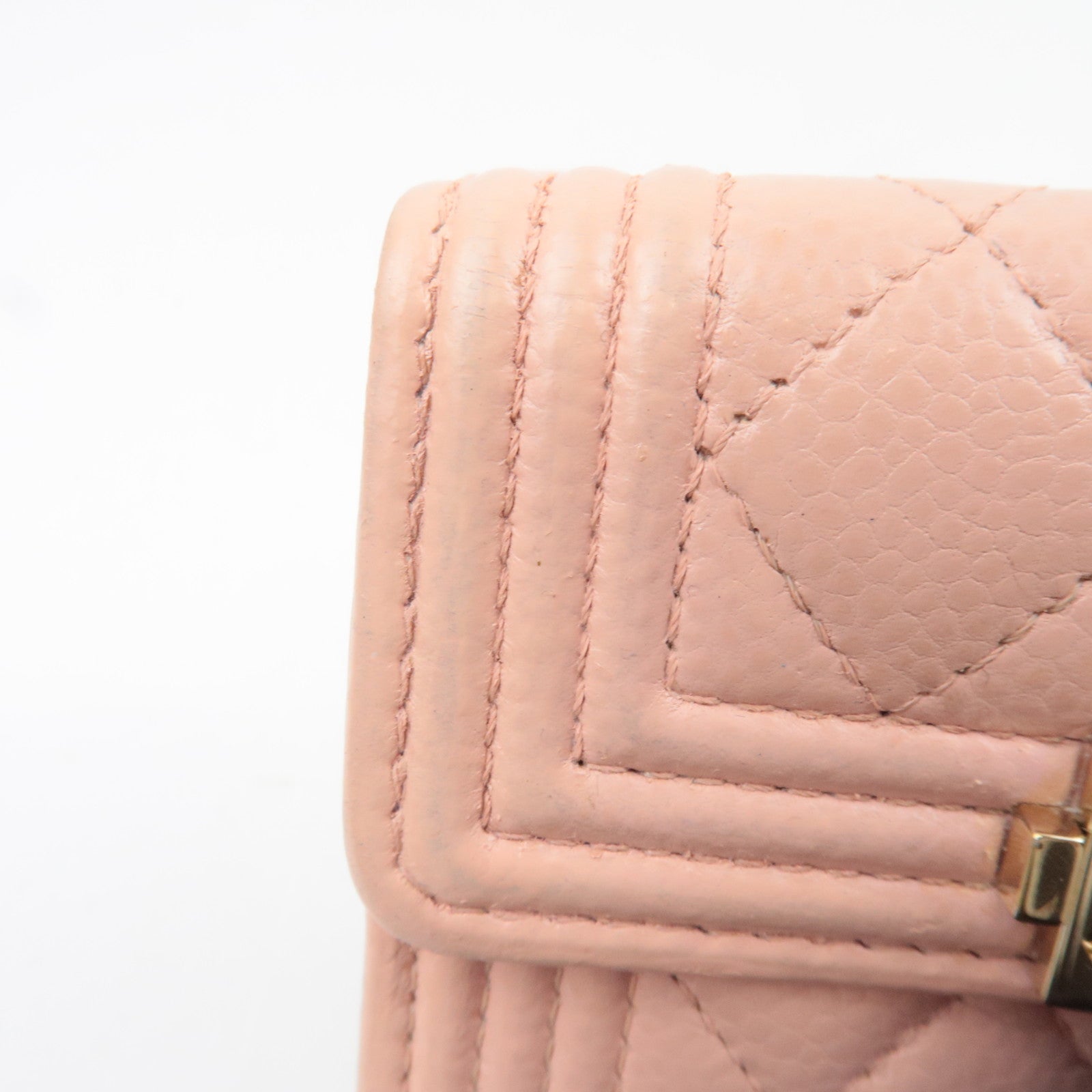 CHANEL Boy Chanel Wallet Caviarskin Pink