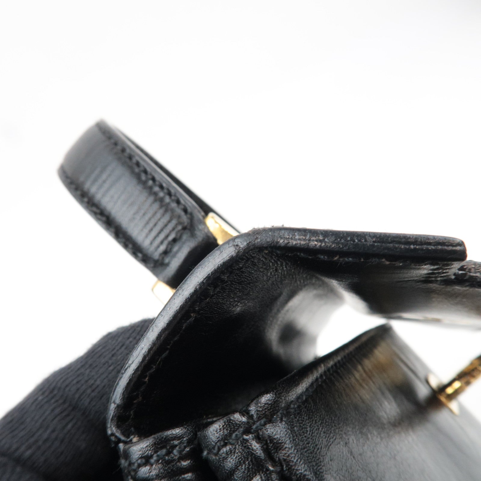 FENDI Small Leather Handbag Black 11652