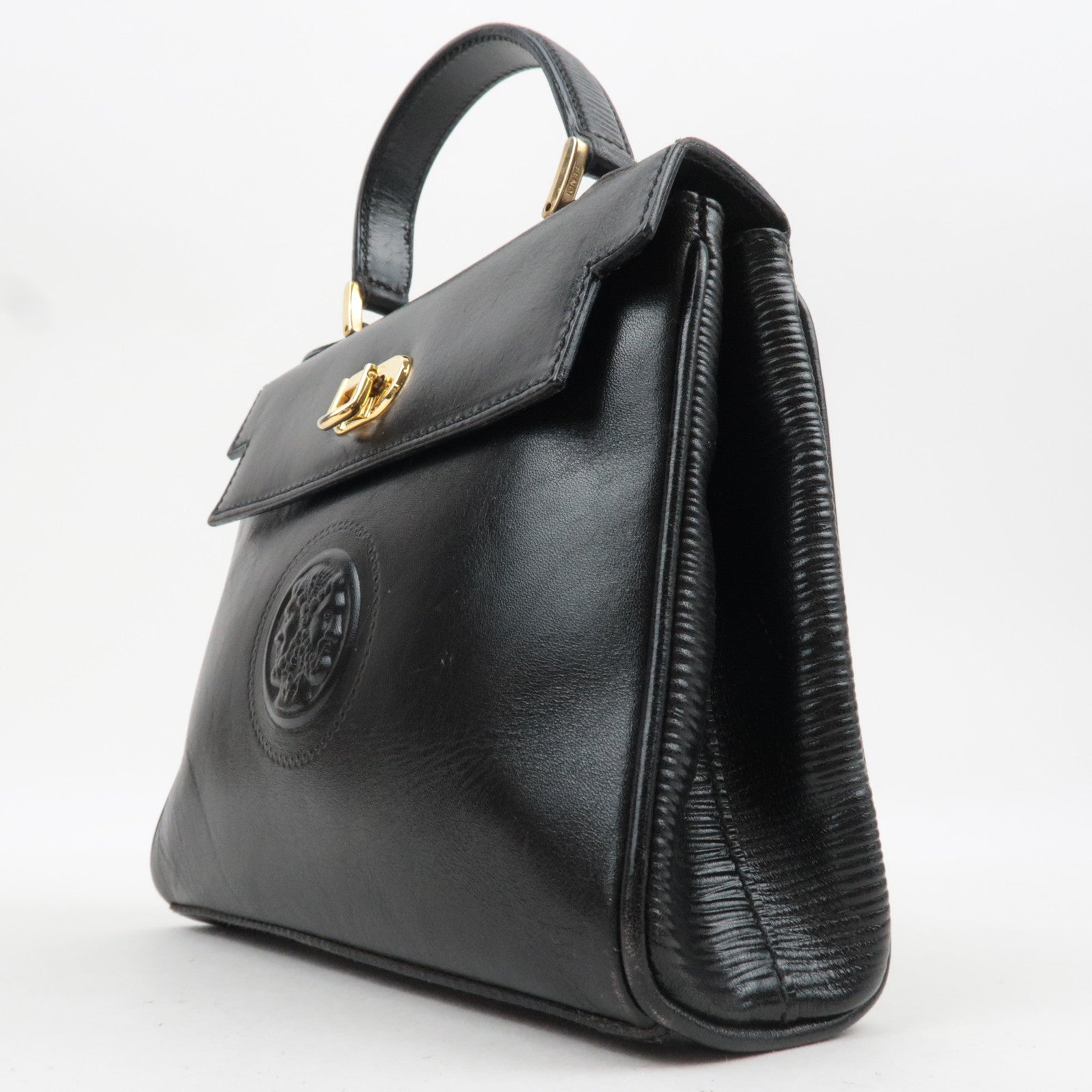 FENDI Small Leather Handbag Black 11652