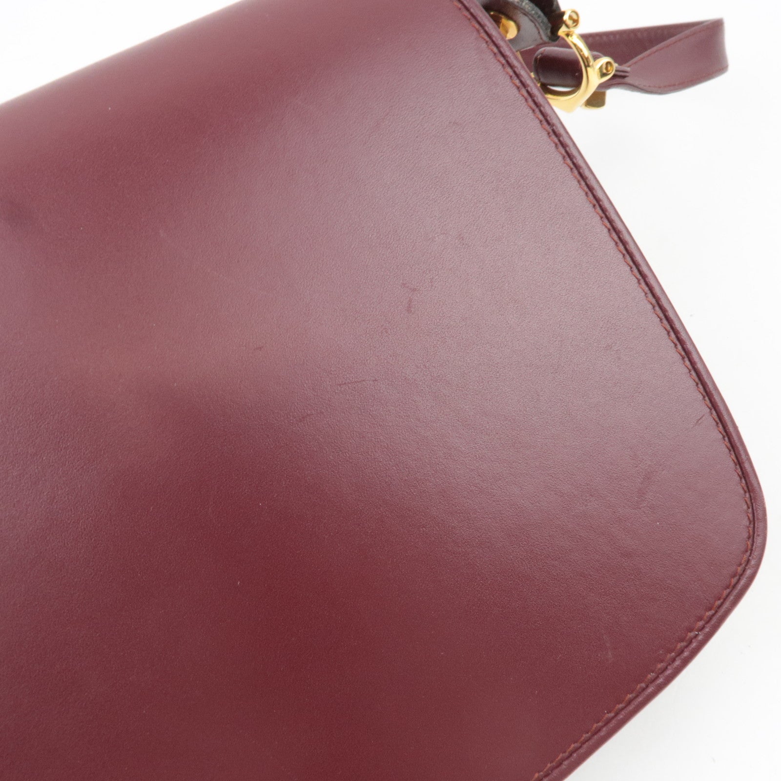Cartier Must Line Leather Shoulder Bag Bordeaux