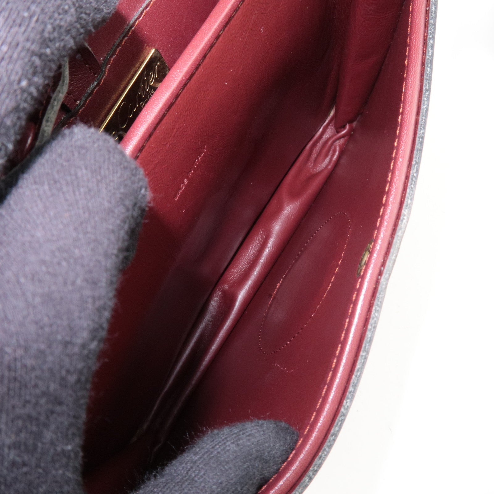 Cartier Must Line Leather Shoulder Bag Bordeaux