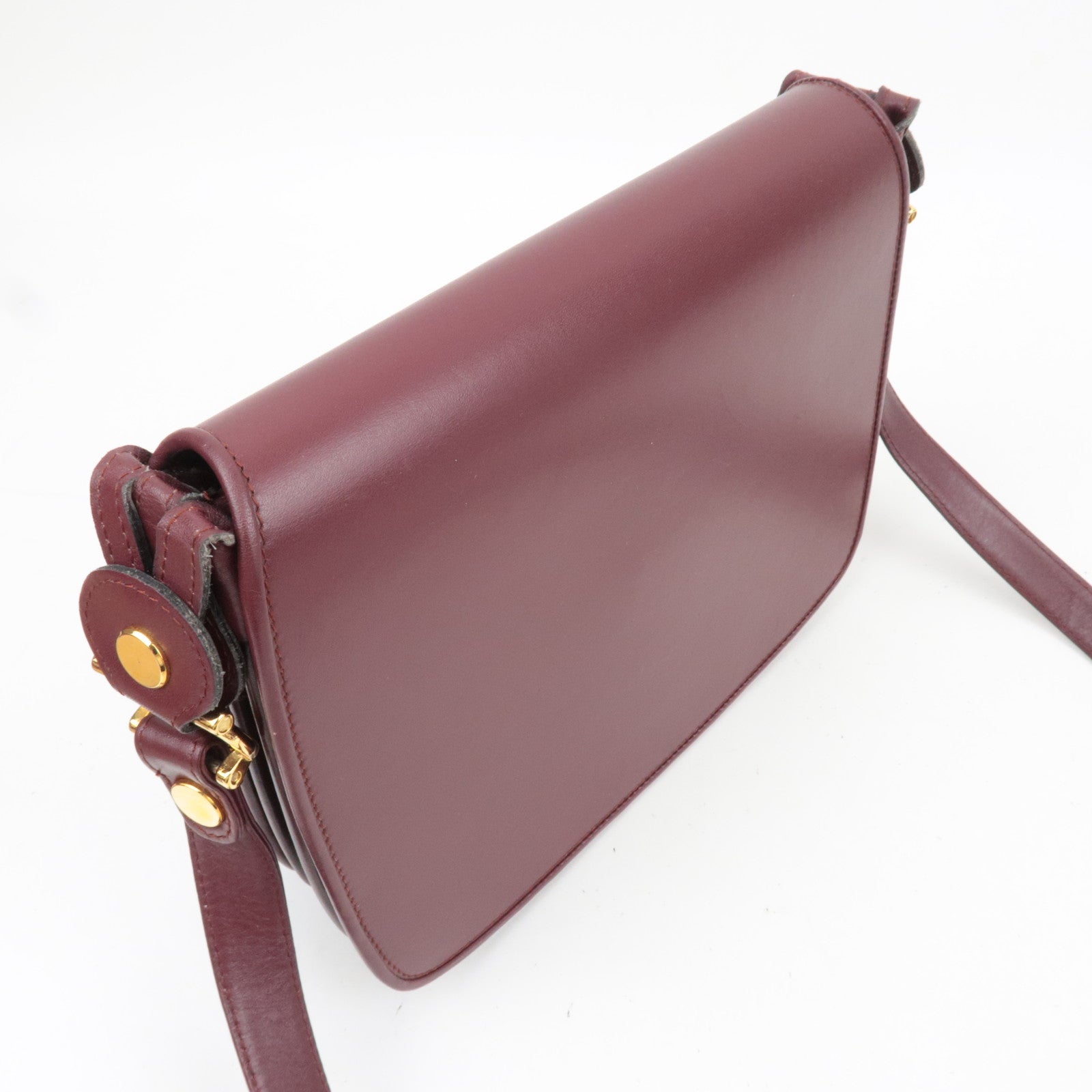 Cartier Must Line Leather Shoulder Bag Bordeaux