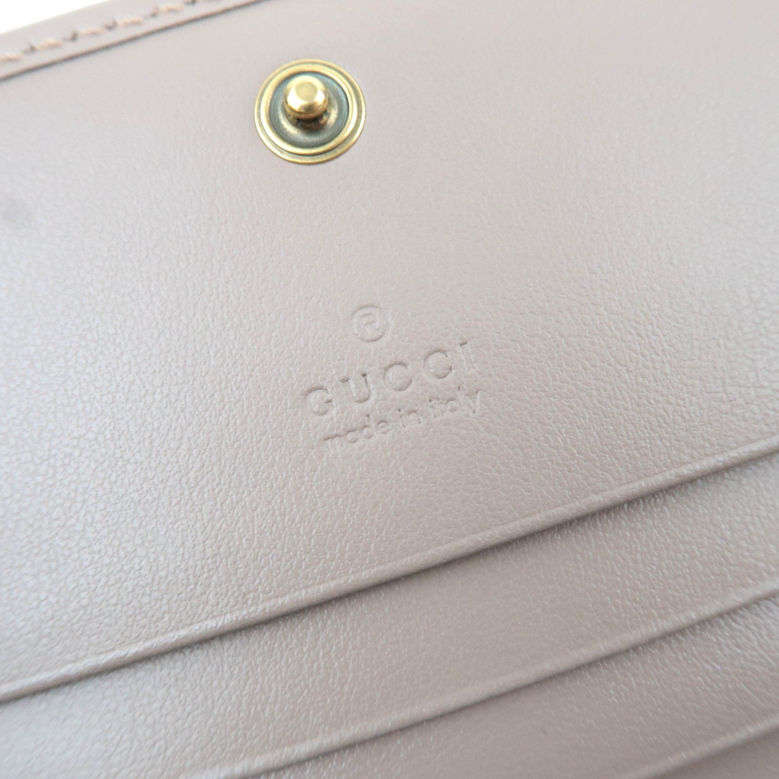 GUCCI GG Marmont Leather Wallet Greige 466492