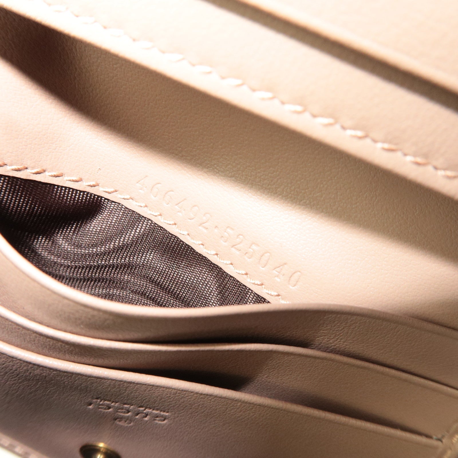 GUCCI GG Marmont Leather Wallet Greige 466492