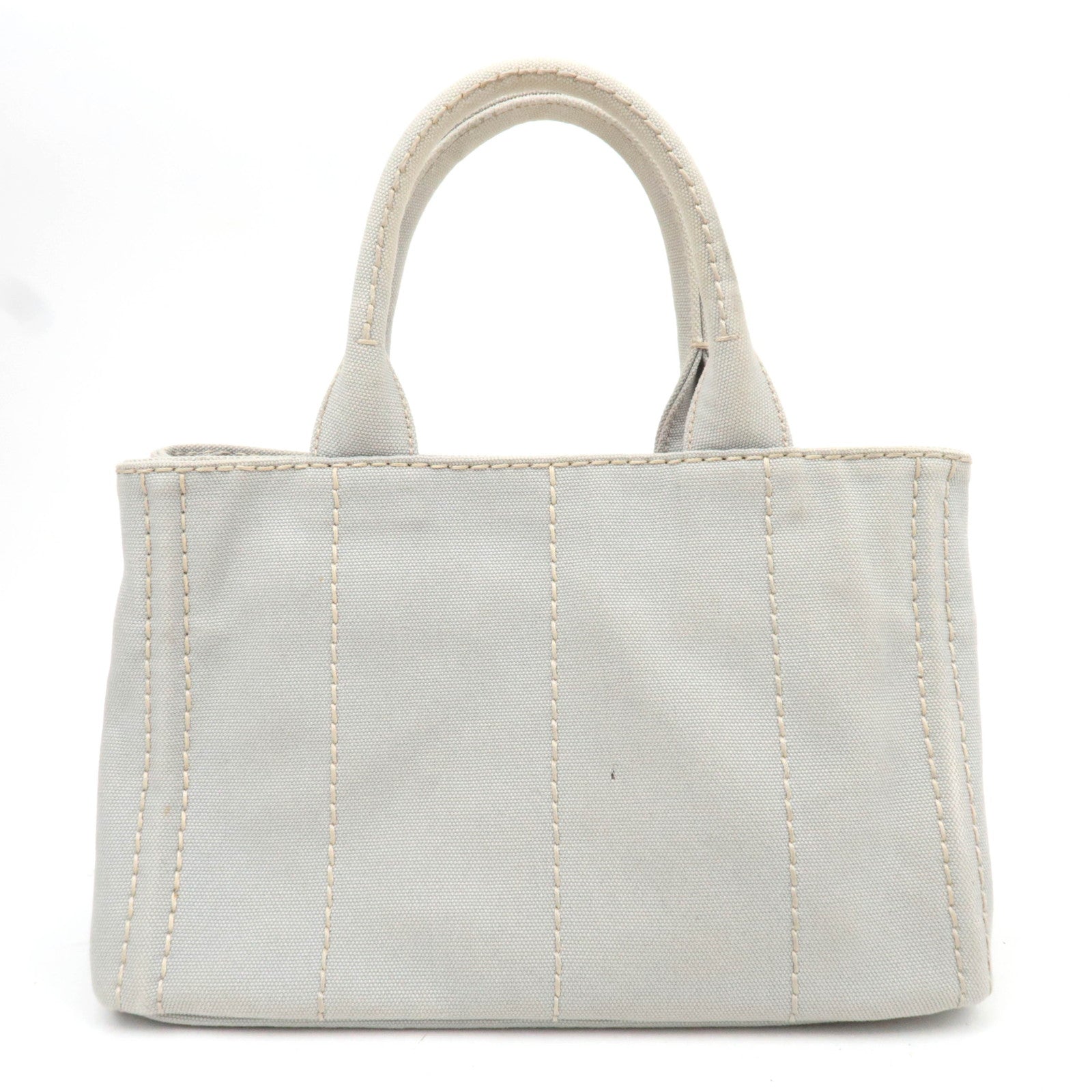 PRADA Canapa Mini 2Way Tote Bag Light Gray 1BG439