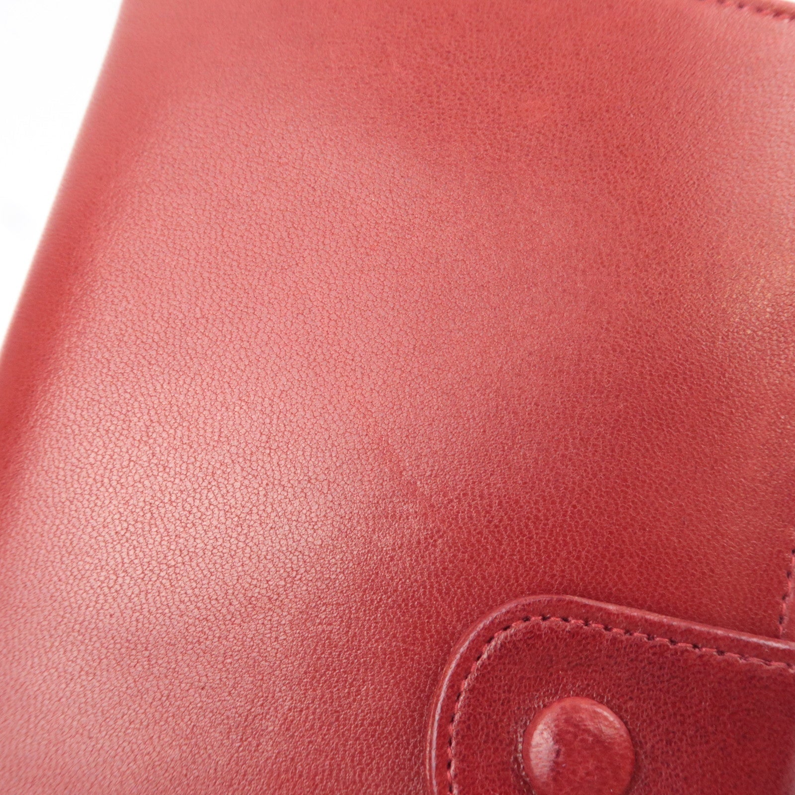 CHANEL Coco Mark Bifold Long Wallet Lambskin Red 3073532