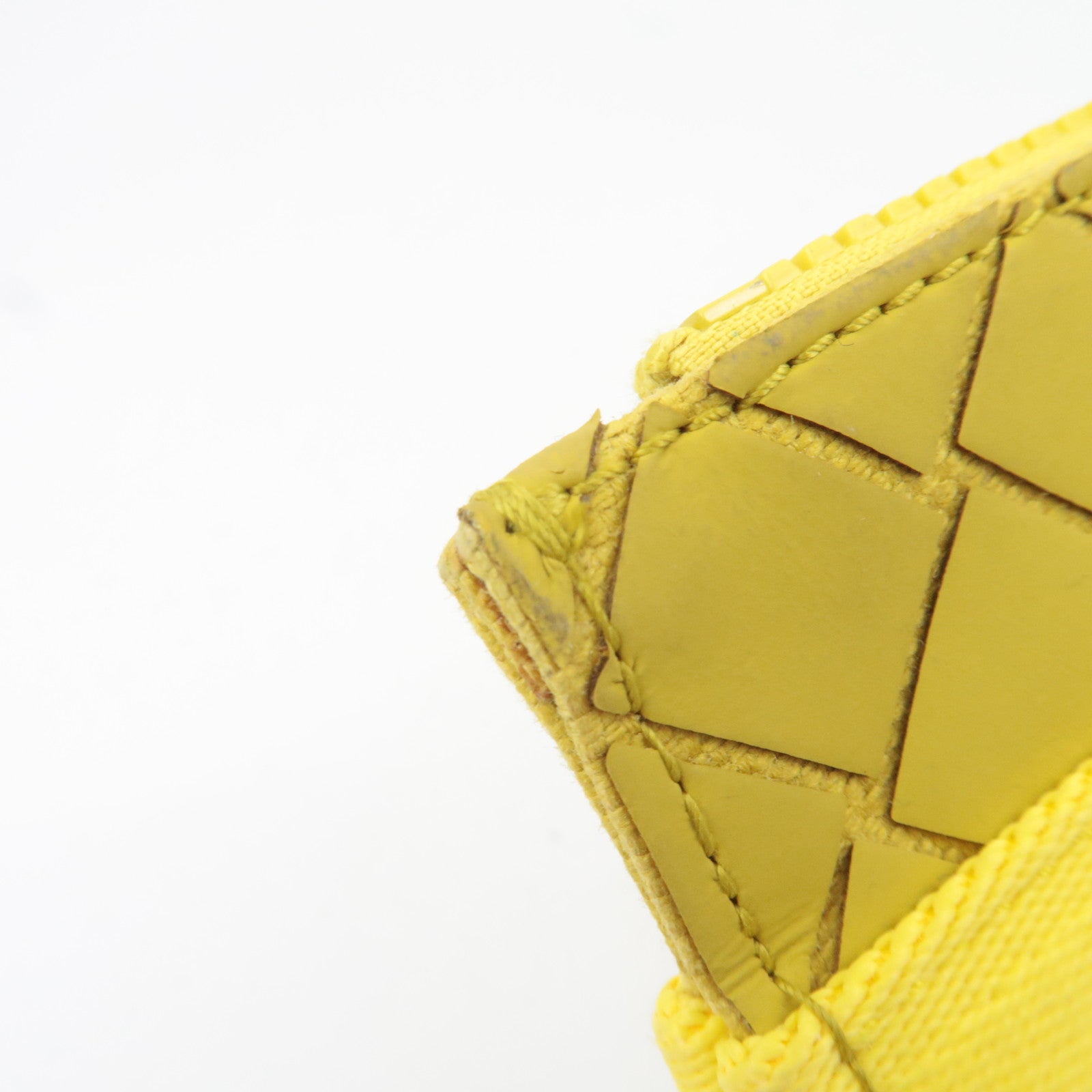 BOTTEGA VENETA Intrecciato Flat Clutch Rubber Canvas Yellow