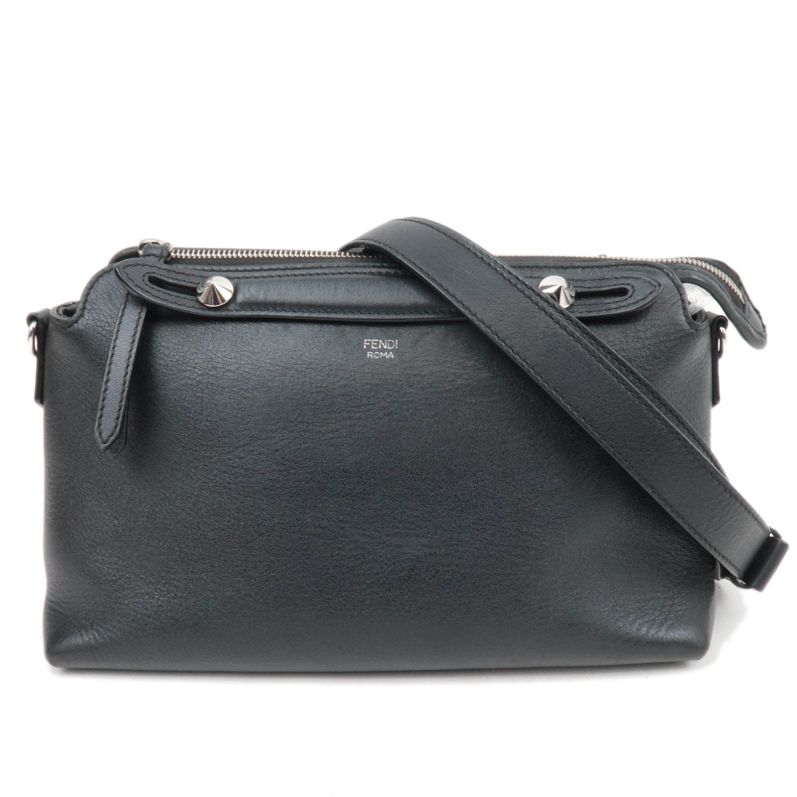 FENDI By The Way Medium Calf Skin 2Way Shoulder Bag Black86321