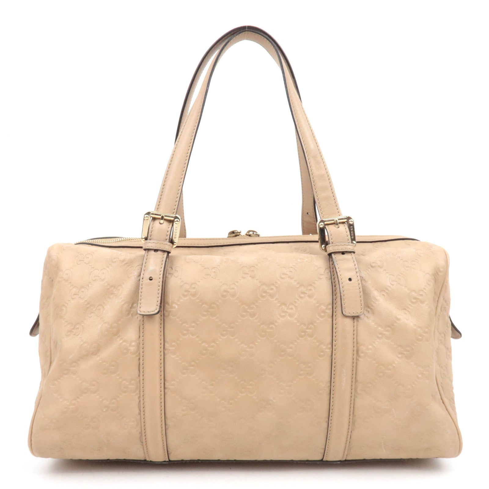 GUCCI Guccissima Leather Interlocking G Shoulder Bag Beige 170010