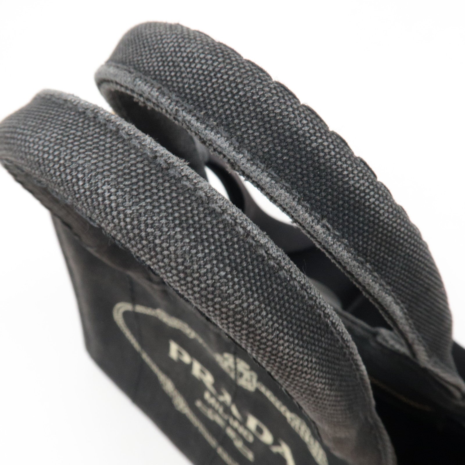 PRADA Canapa Mini Canvas 2Way Tote Bag Black 1BG439