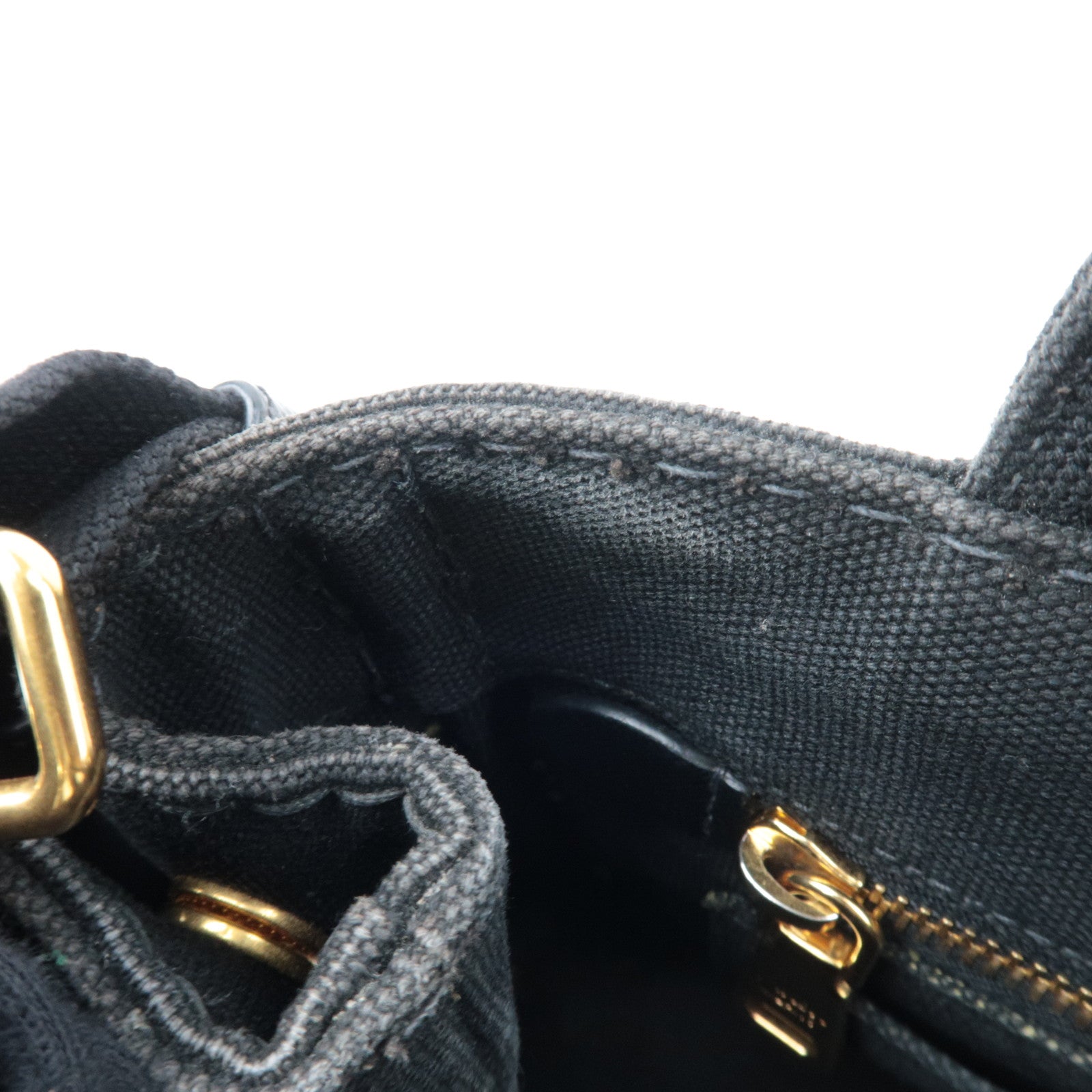 PRADA Canapa Mini Canvas 2Way Tote Bag Black 1BG439