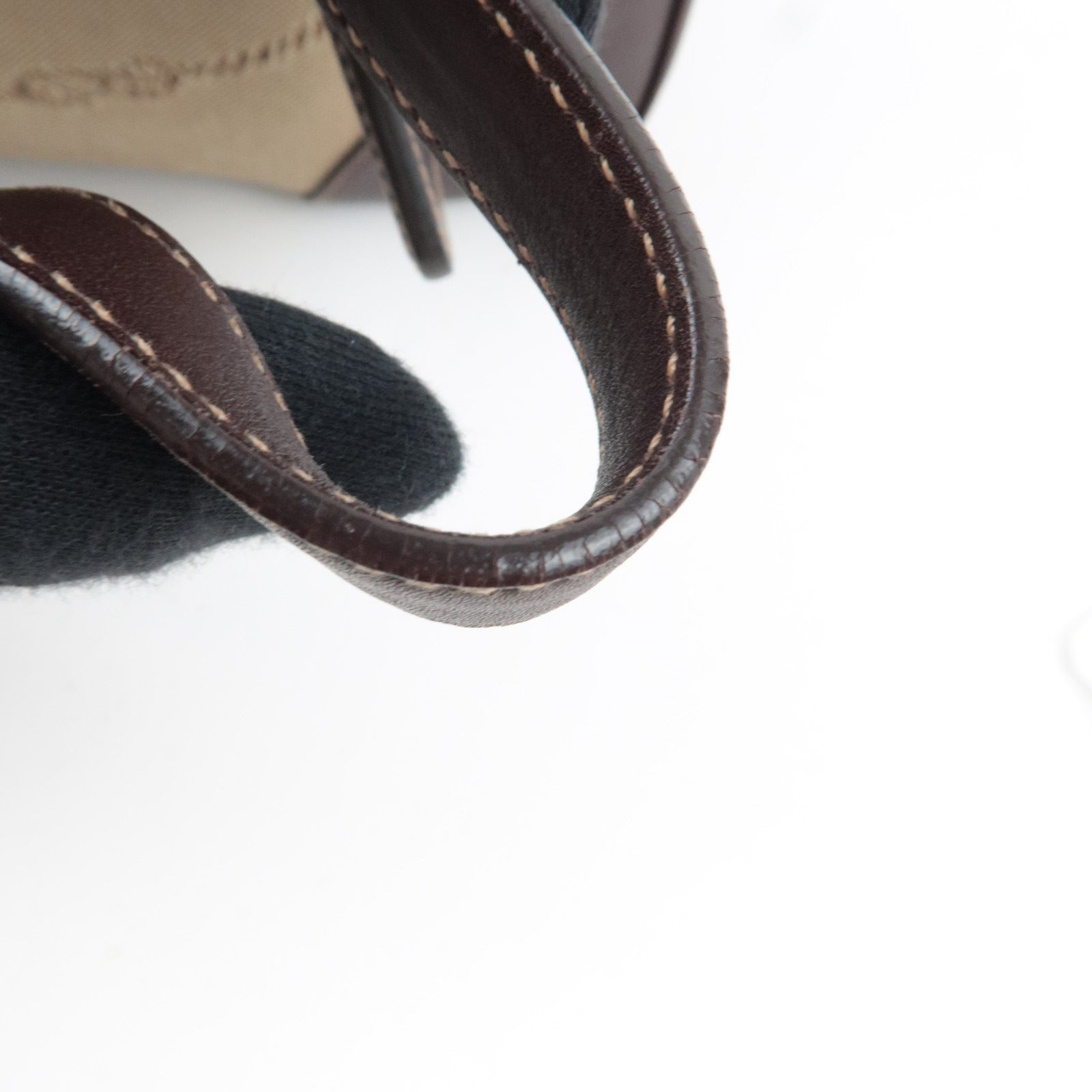 PRADA Logo Jacquard Leather Shoulder Bag Beige