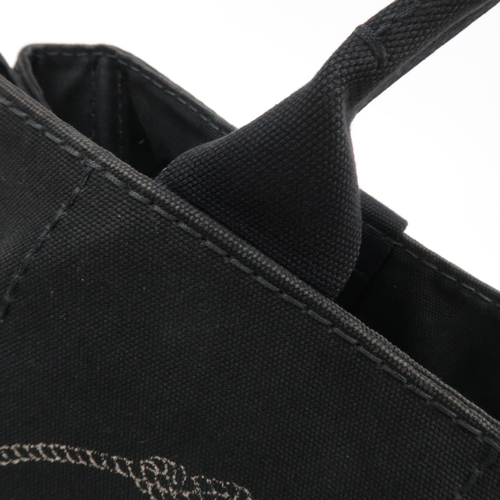 PRADA Canapa Large Canvas 2Way Tote Bag Black