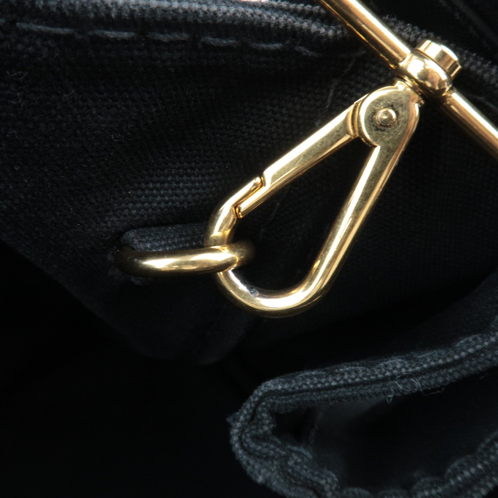 PRADA Canapa Large Canvas 2Way Tote Bag Black