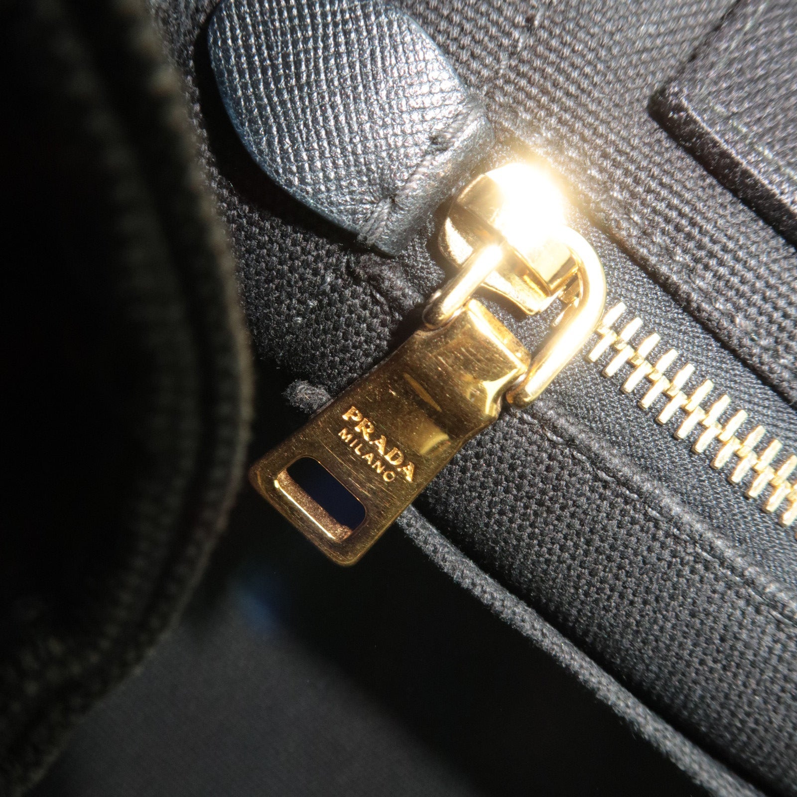 PRADA Canapa Large Canvas 2Way Tote Bag Black