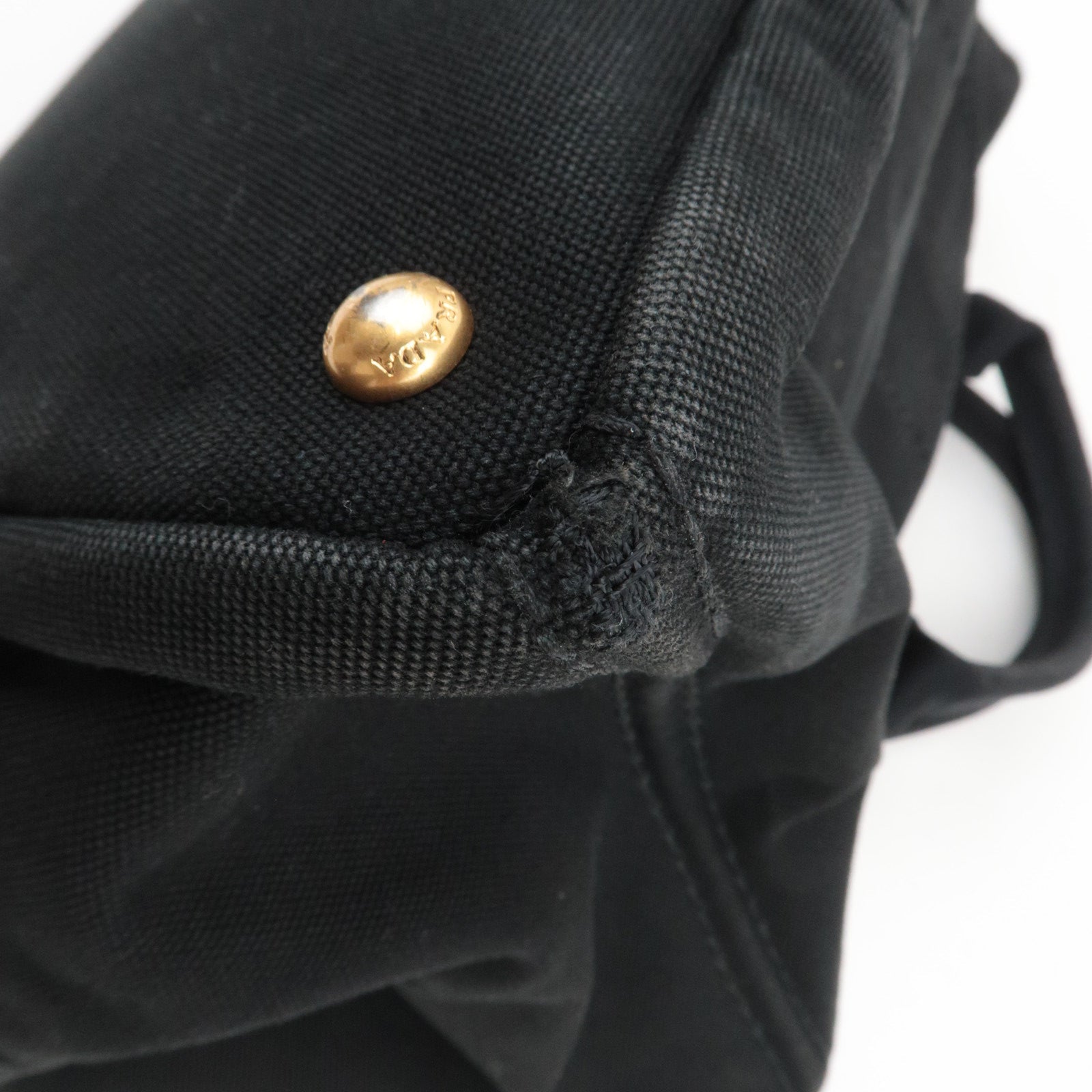 PRADA Canapa Large Canvas 2Way Tote Bag Black