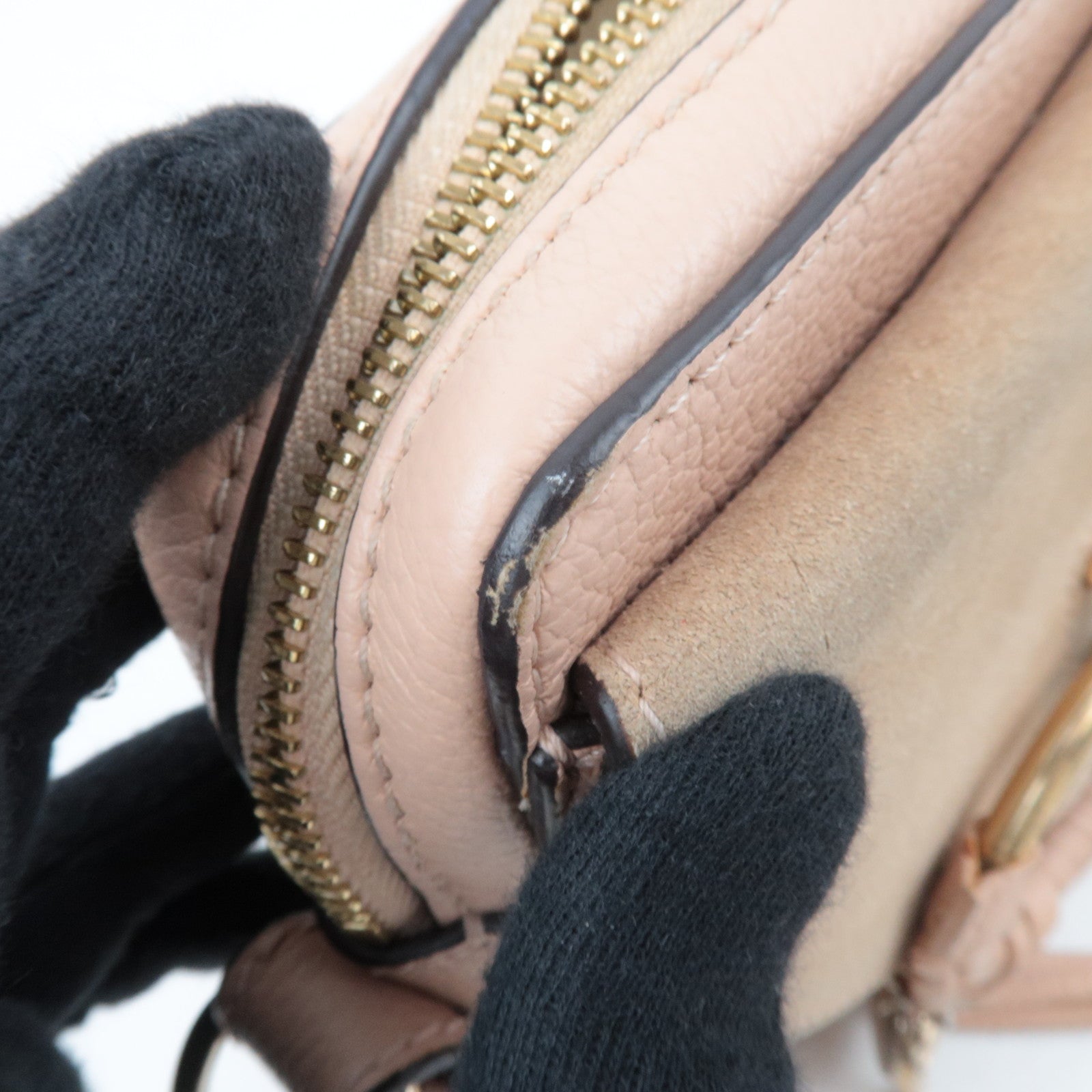 Chloe SEE BY CHLOE Suede Leather Chain Shoulder Bag Pink