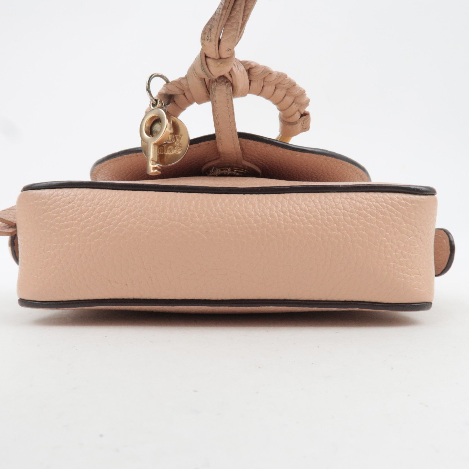 Chloe SEE BY CHLOE Suede Leather Chain Shoulder Bag Pink