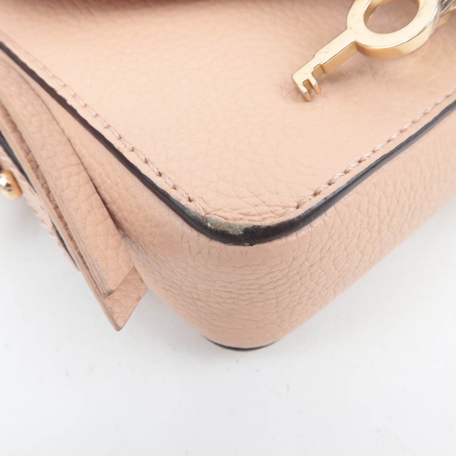 Chloe SEE BY CHLOE Suede Leather Chain Shoulder Bag Pink