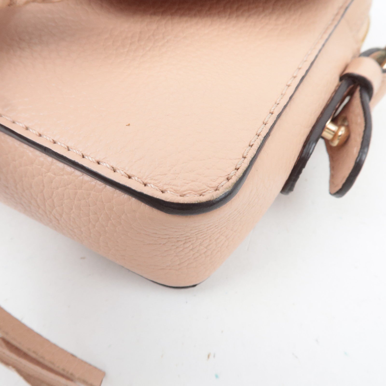 Chloe SEE BY CHLOE Suede Leather Chain Shoulder Bag Pink