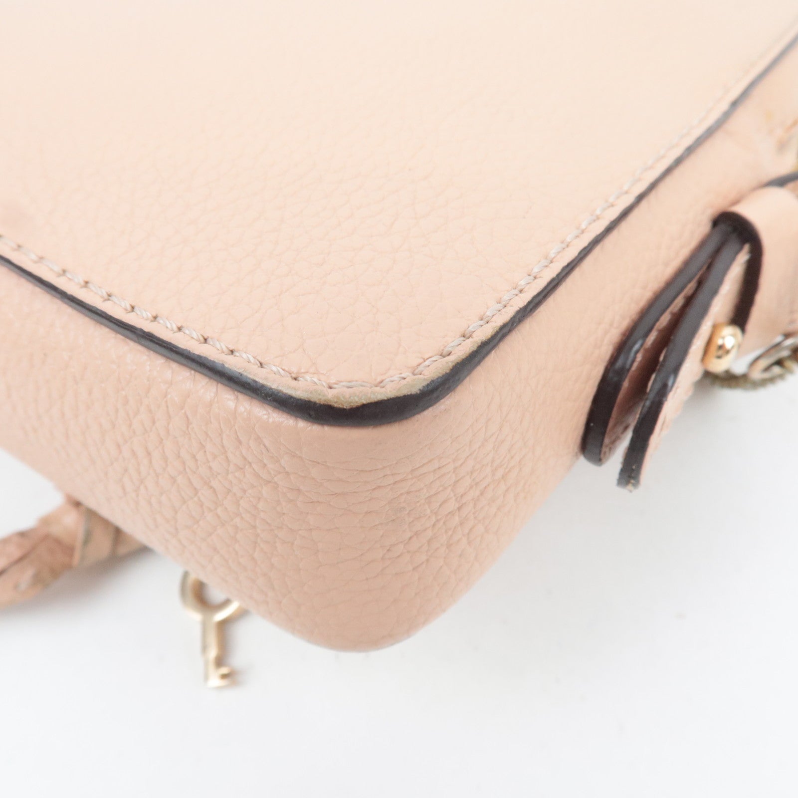 Chloe SEE BY CHLOE Suede Leather Chain Shoulder Bag Pink