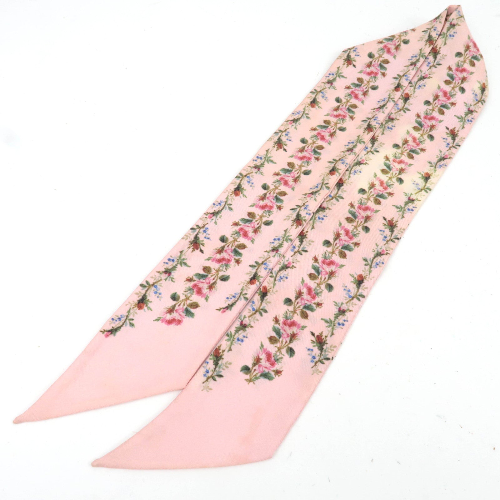 GUCCI Silk Flower Print Scarf Pink