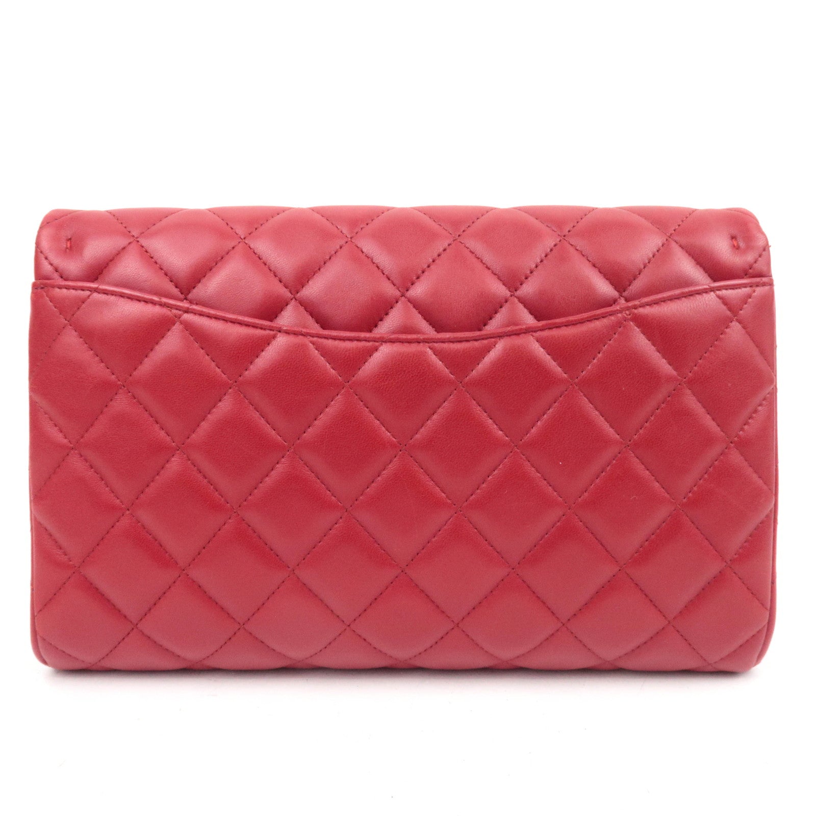 CHANEL Matelasse Chain Shoulder Bag Lambskin Red 17543288