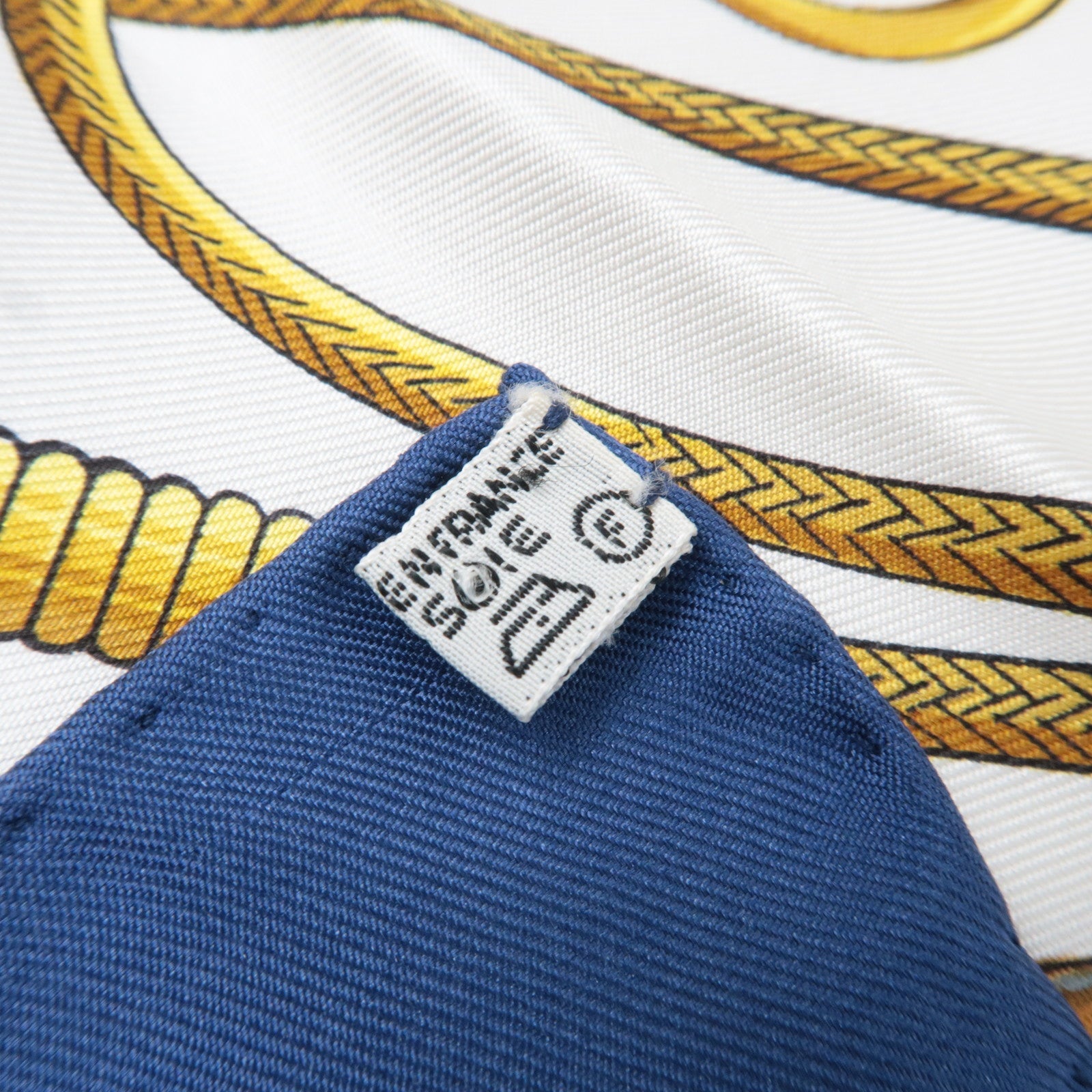 HERMES Carre 90 Scarf Cliquetis100% Silk Blue