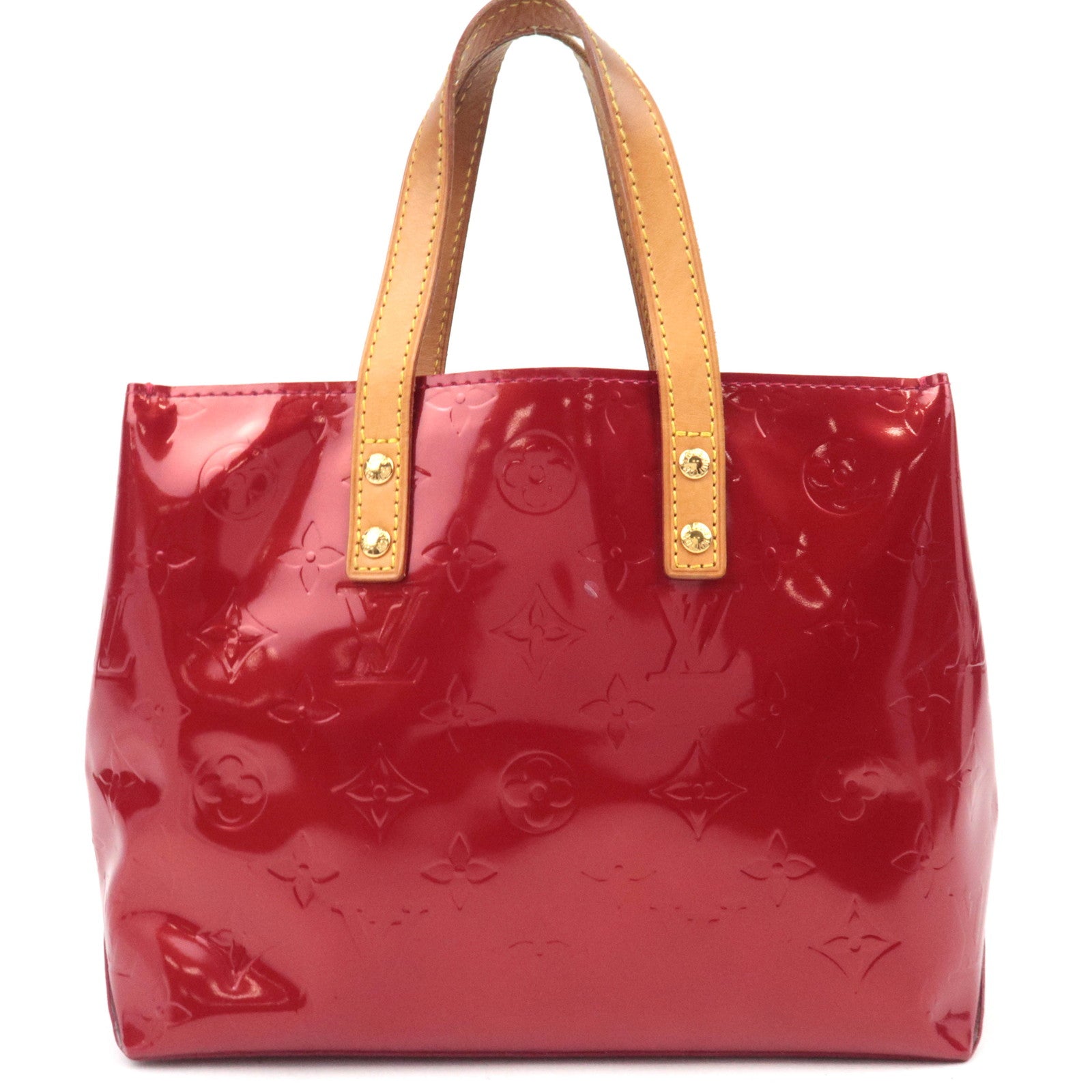 Louis Vuitton Monogram Vernis Reade PM Hand Bag Pomme D'Amour M91990