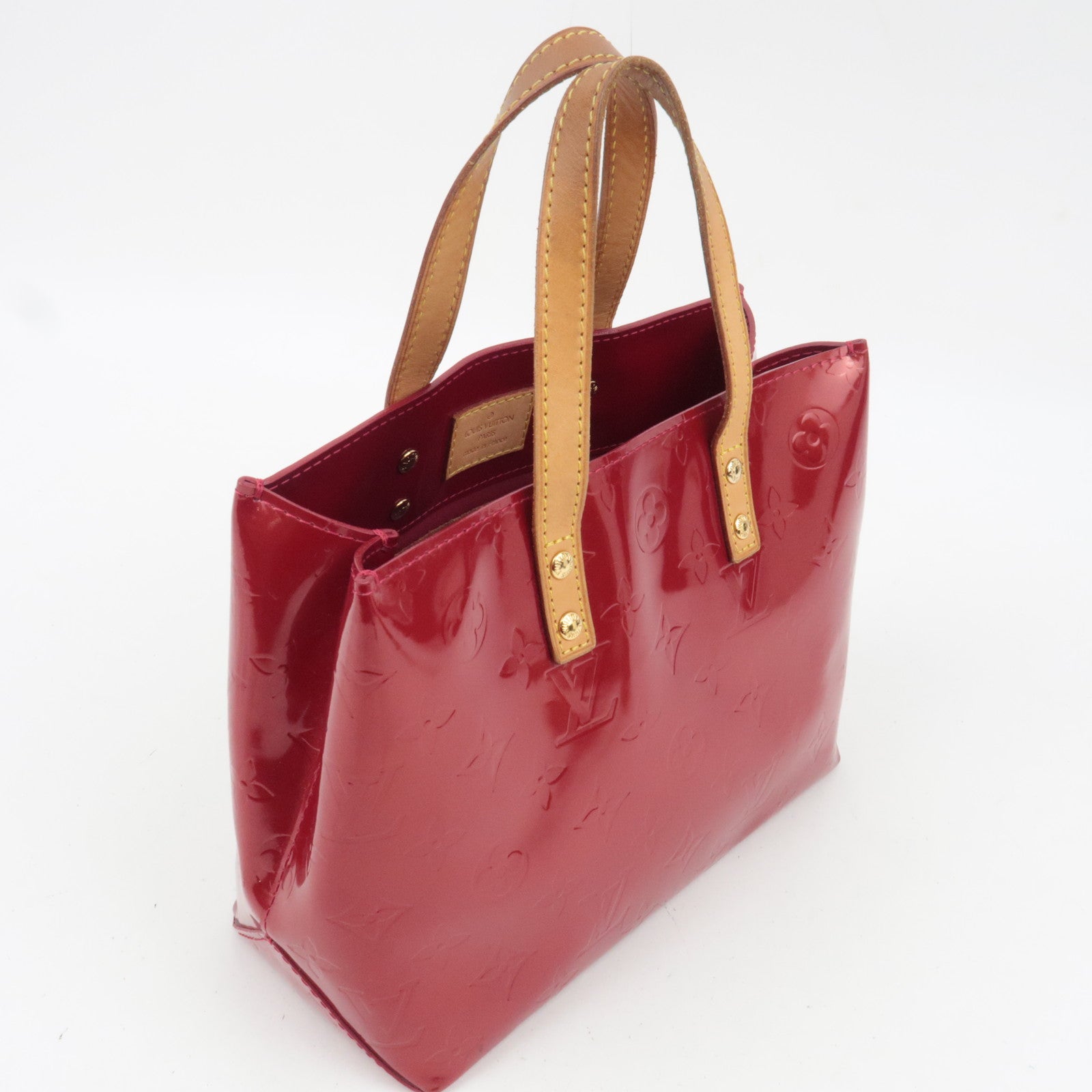 Louis Vuitton Monogram Vernis Reade PM Hand Bag Pomme D'Amour M91990