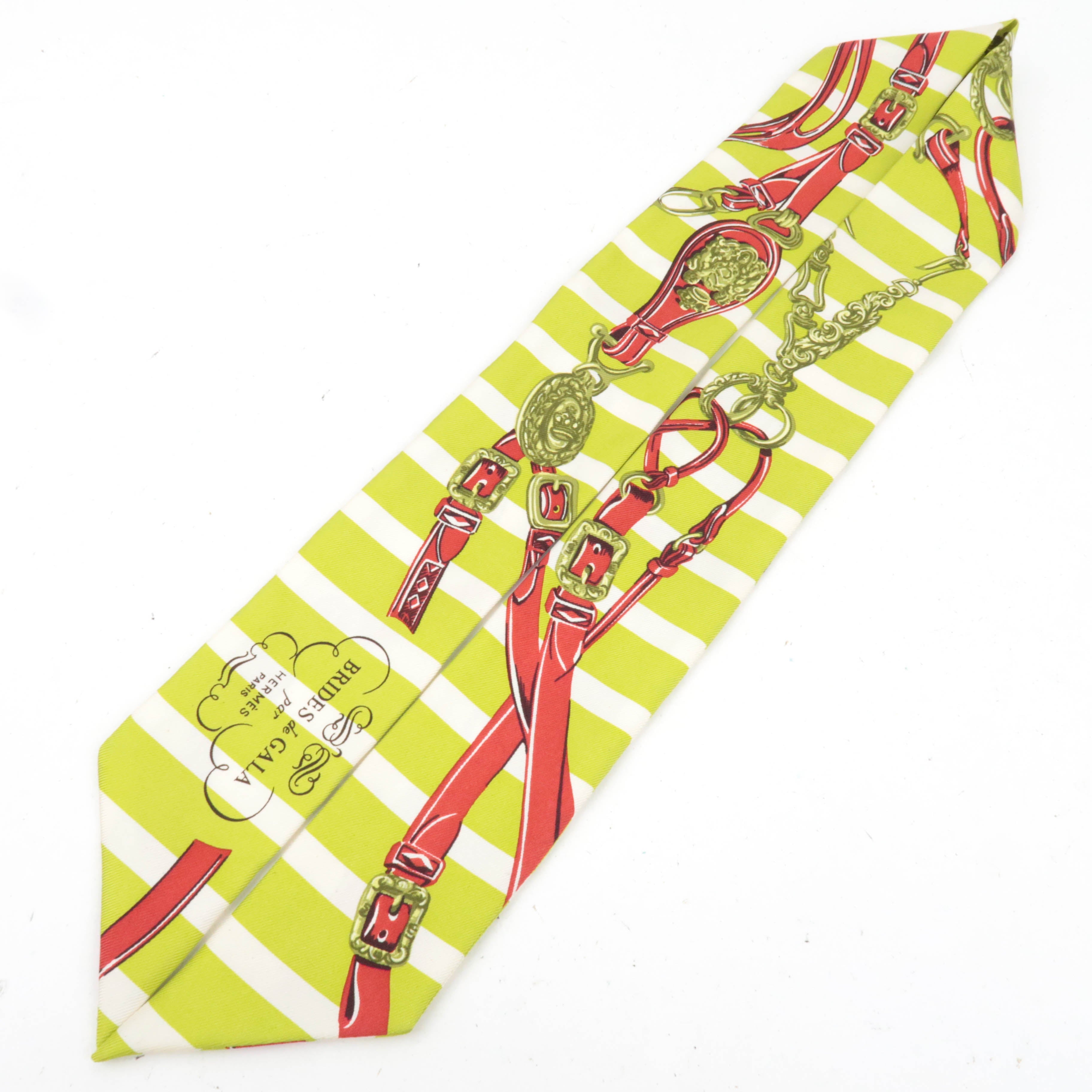 HERMES Twilly Scarf BRIDES de GALA 100% Silk Light Green