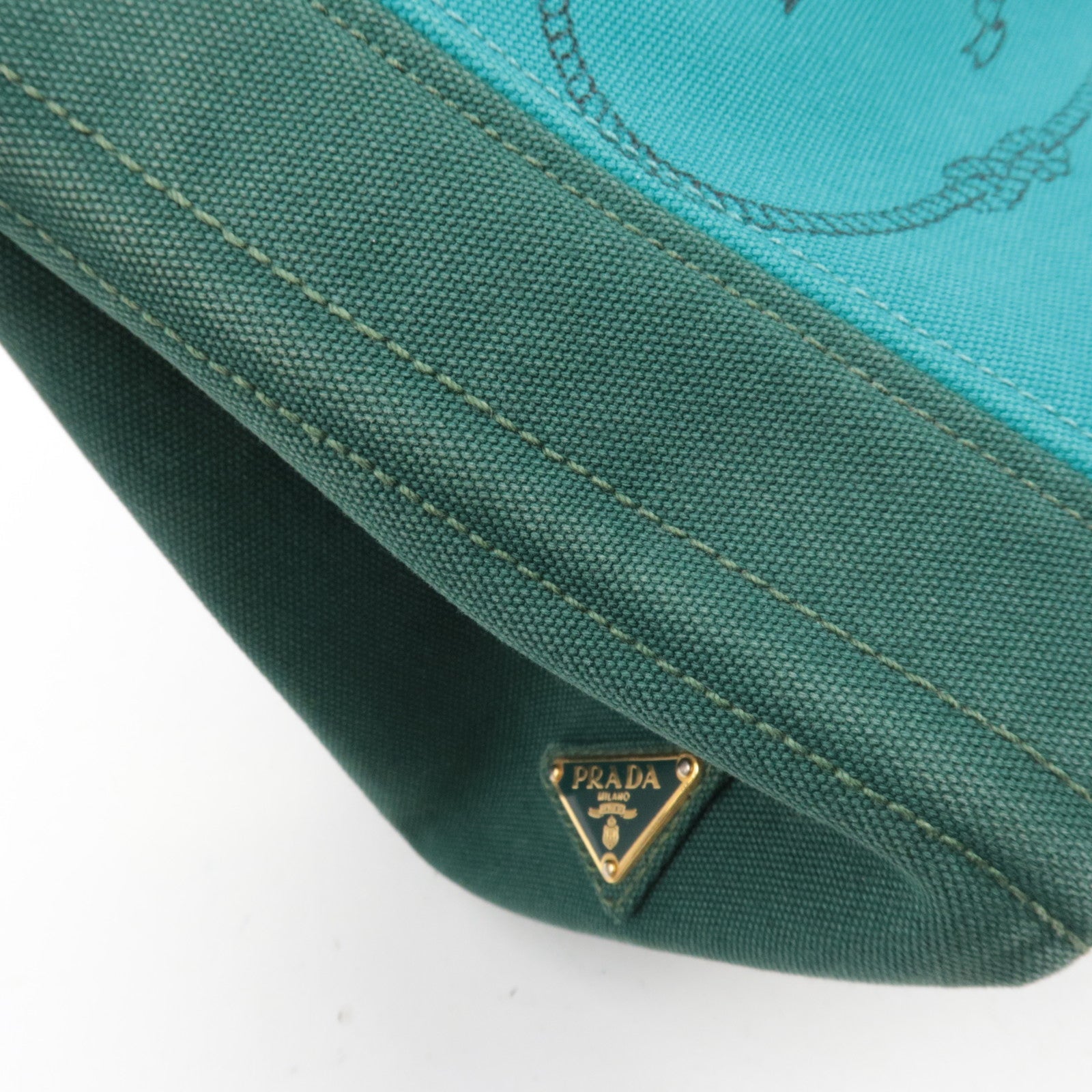 PRADA Canapa Mini 2Way Bag Canvas Green 1BG439