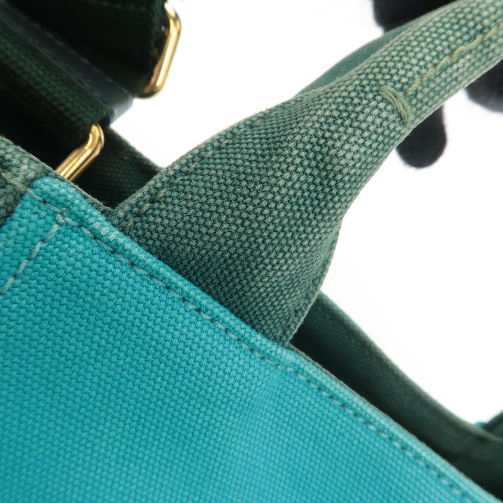 PRADA Canapa Mini 2Way Bag Canvas Green 1BG439