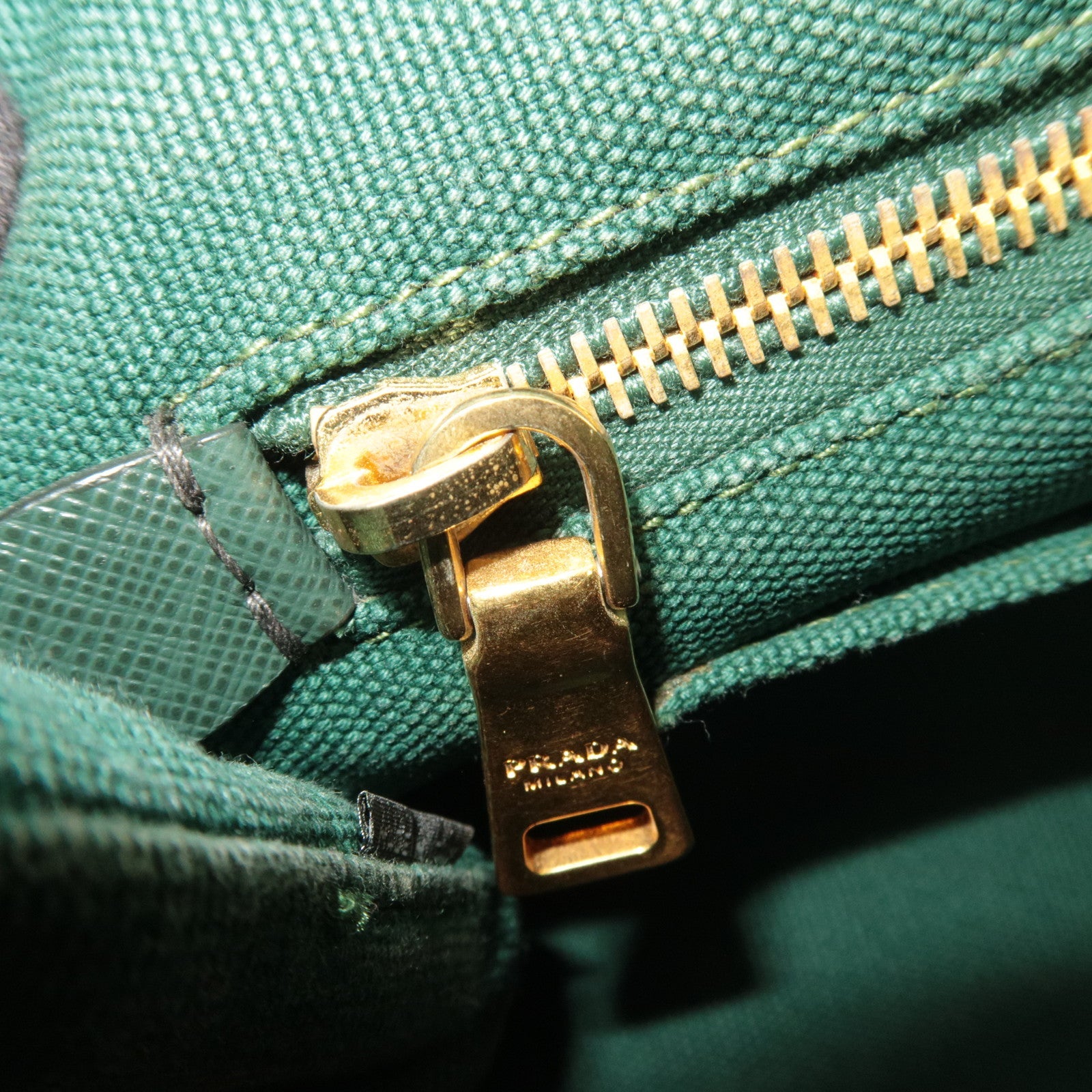 PRADA Canapa Mini 2Way Bag Canvas Green 1BG439