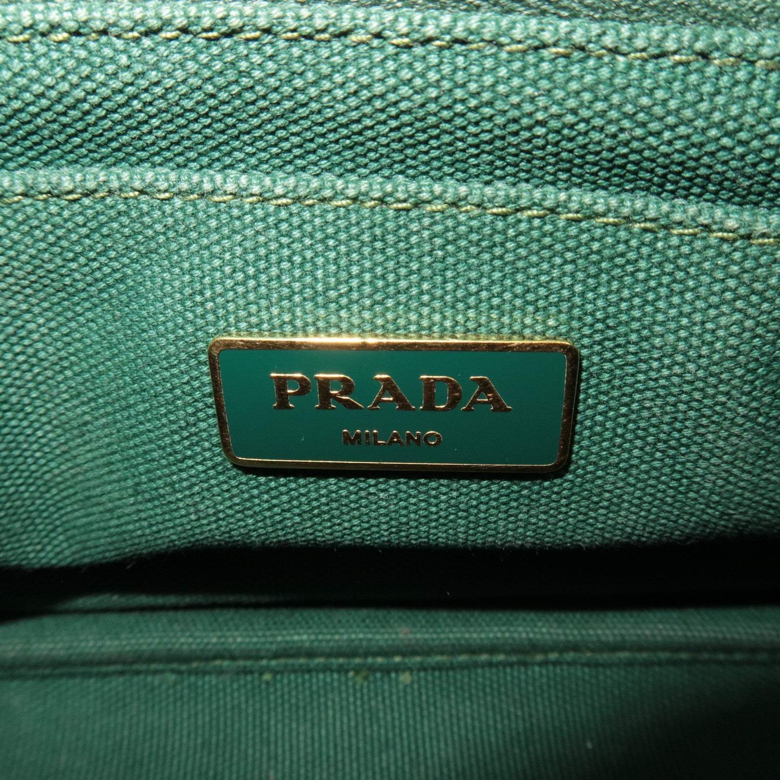 PRADA Canapa Mini 2Way Bag Canvas Green 1BG439