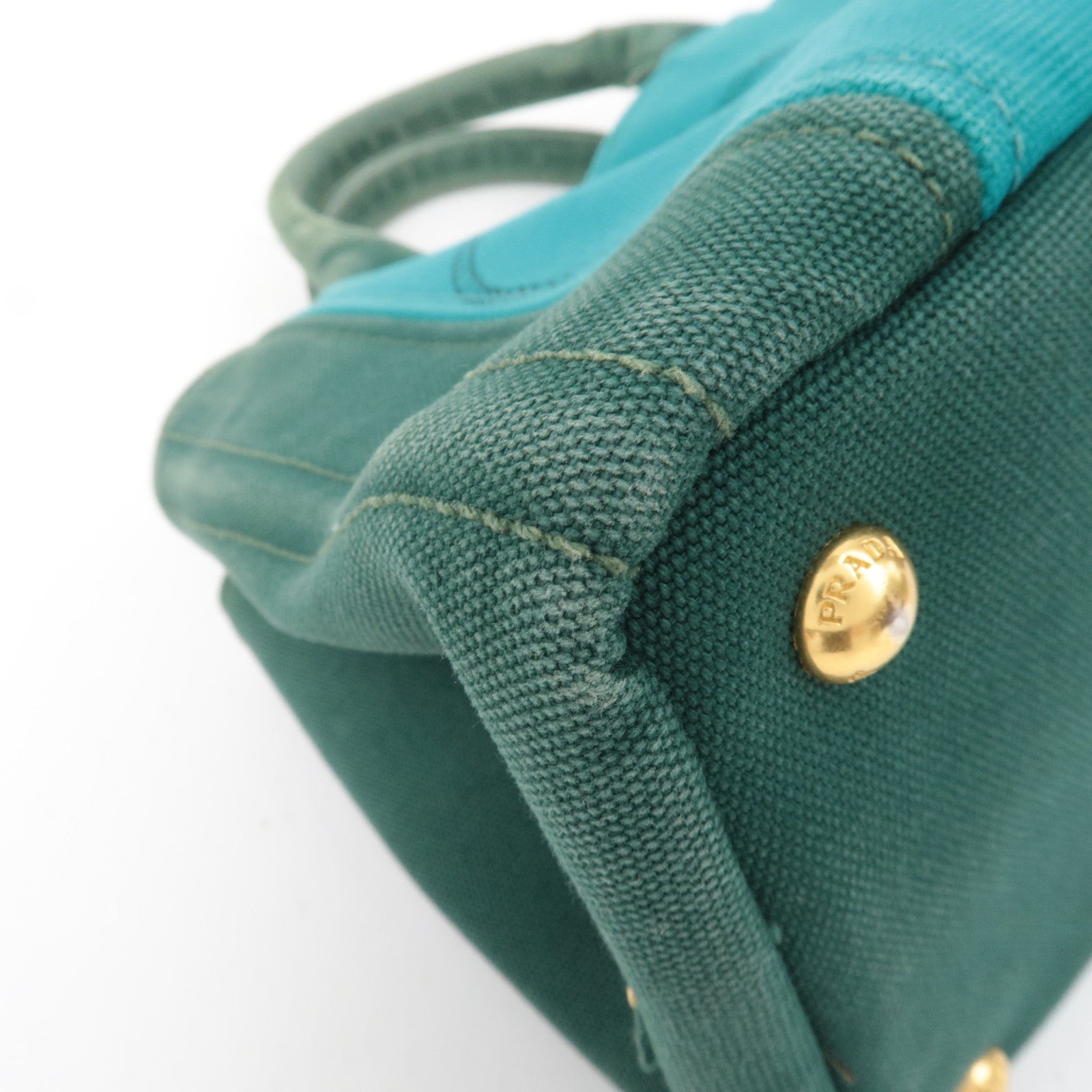 PRADA Canapa Mini 2Way Bag Canvas Green 1BG439