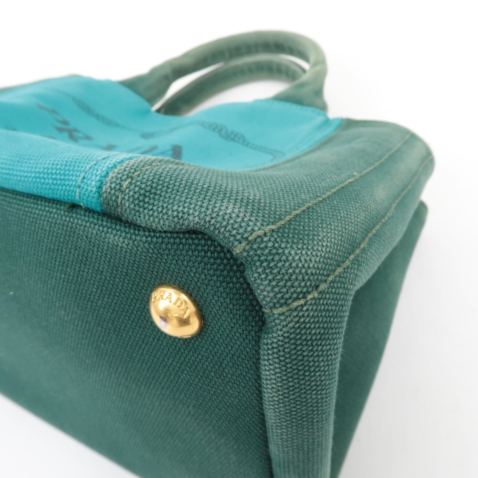 PRADA Canapa Mini 2Way Bag Canvas Green 1BG439
